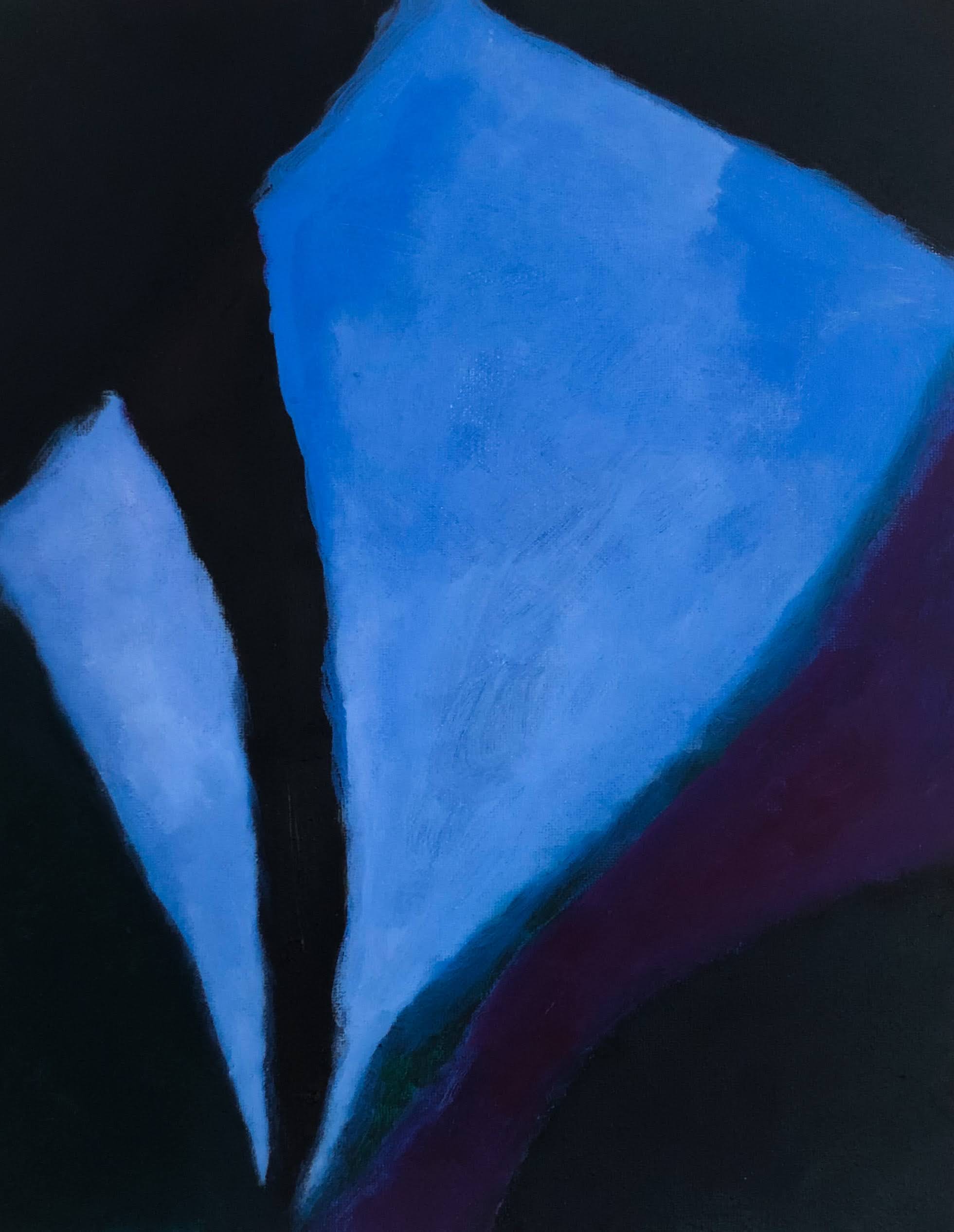 Smoke Flower, Blue (2021), acrylic and oil on canvas. 11x14 inches.