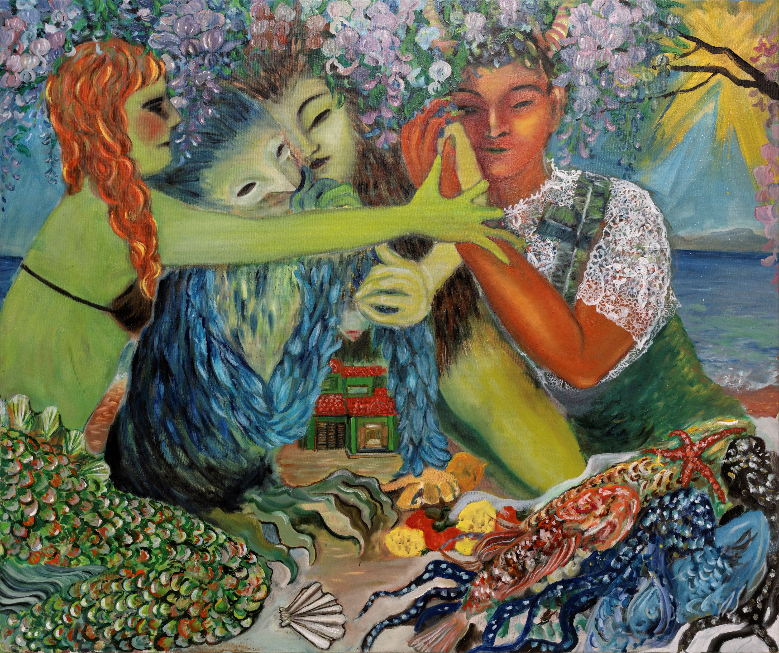 Poco locos, pero unidos - Oil on canvas - 105x125 cm