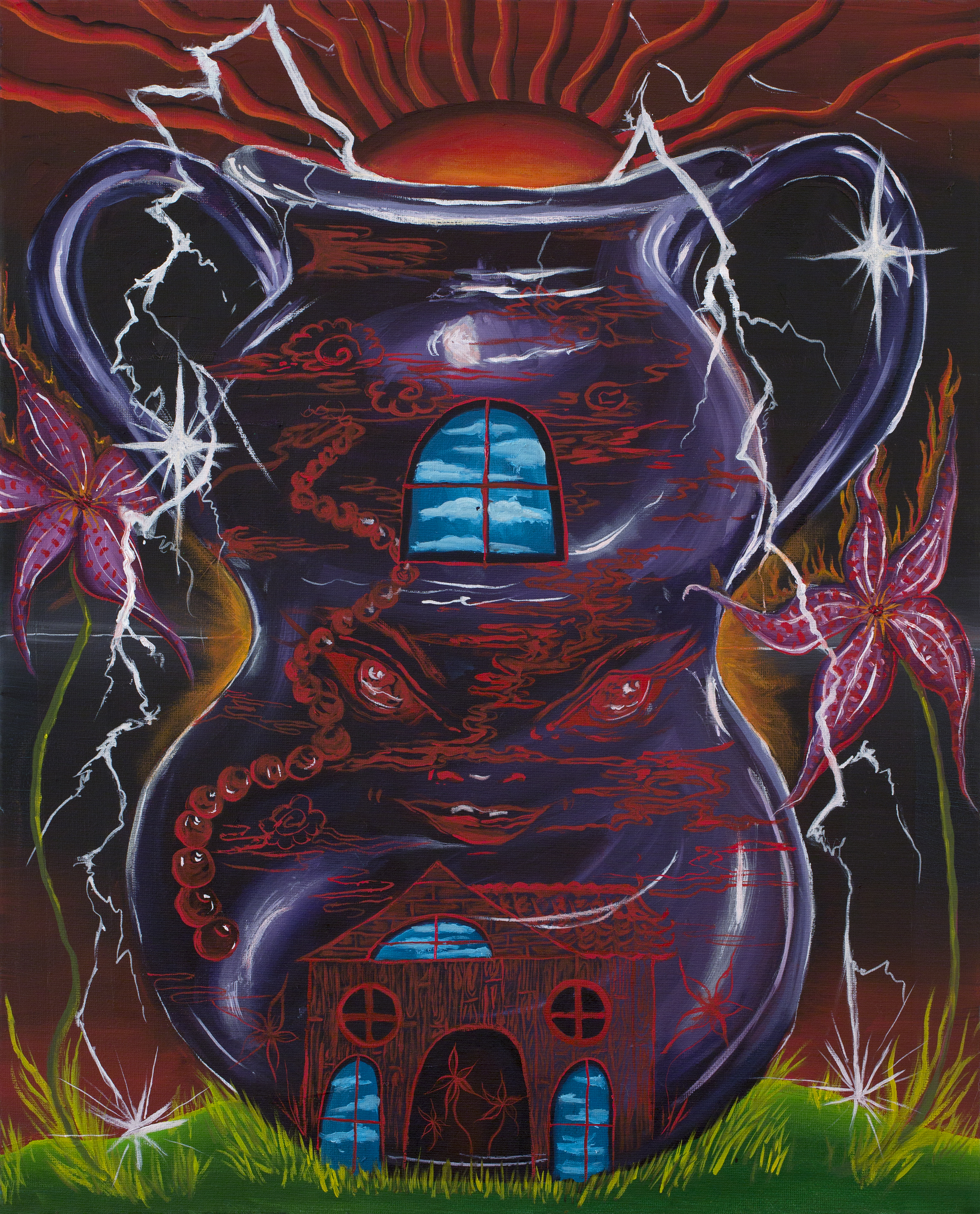 Vessel for a stormy night (2022), oil on canvas, 50.5 x 40.5 cm