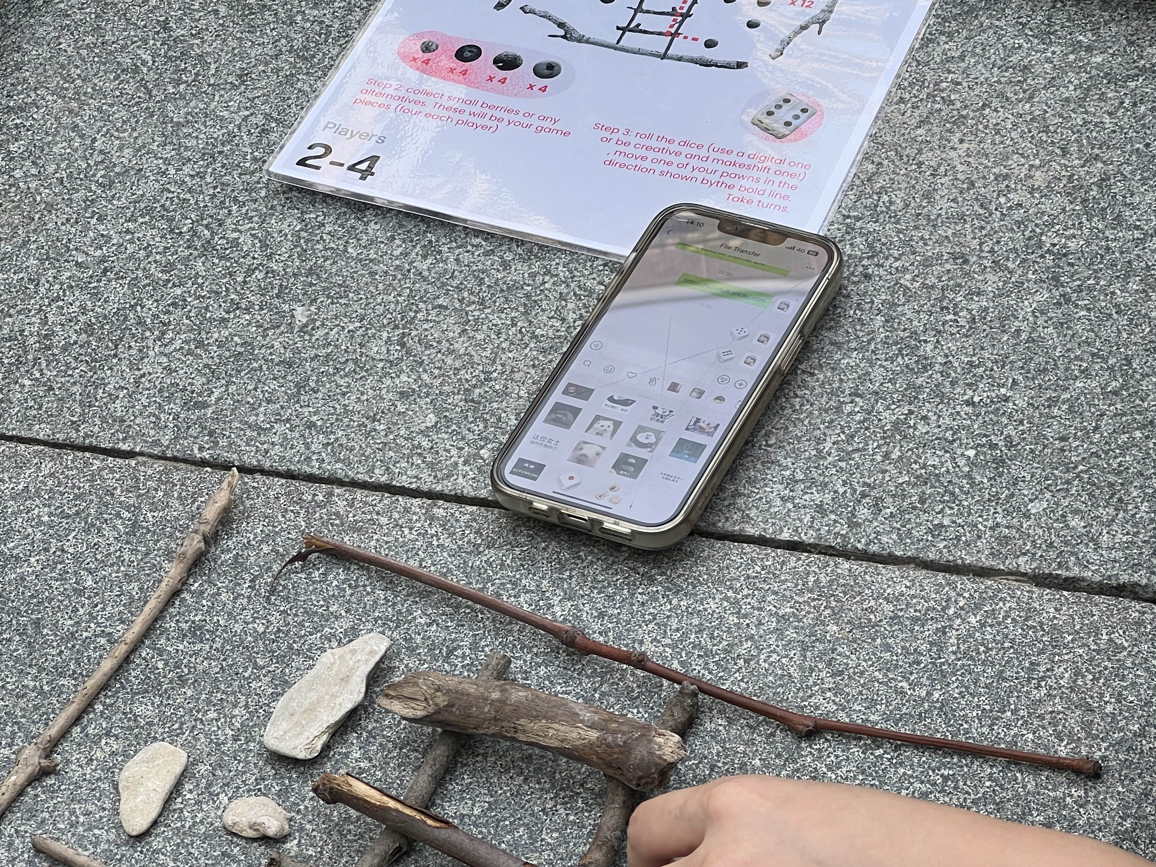 Using digital dice to play Ludo.