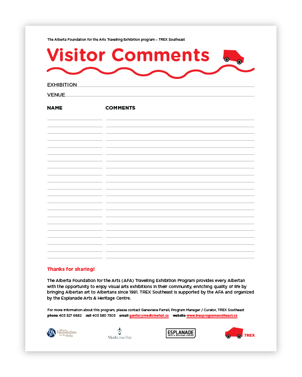 Visitor Comment Sheet