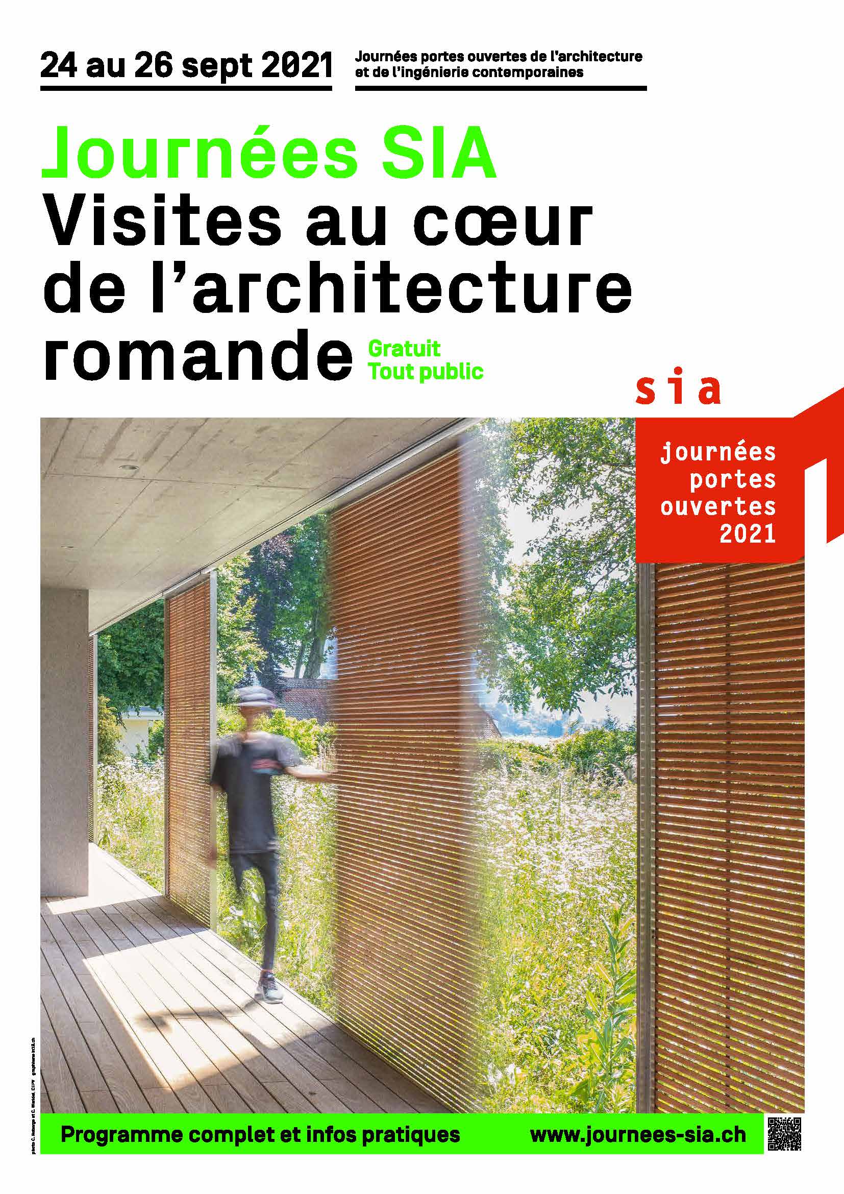 25/09/2021 - Journées SIA Visite de notre premier bâtiment à la gare de Renens le samedi 25 septembre : de 11 à 13 heures et de 14 à 16 heures. Et visite de la Comédie de Genève aux Eaux-Vives le dimanche 26 septembre : de 10 à 12 heures et de 14 à 16 heures