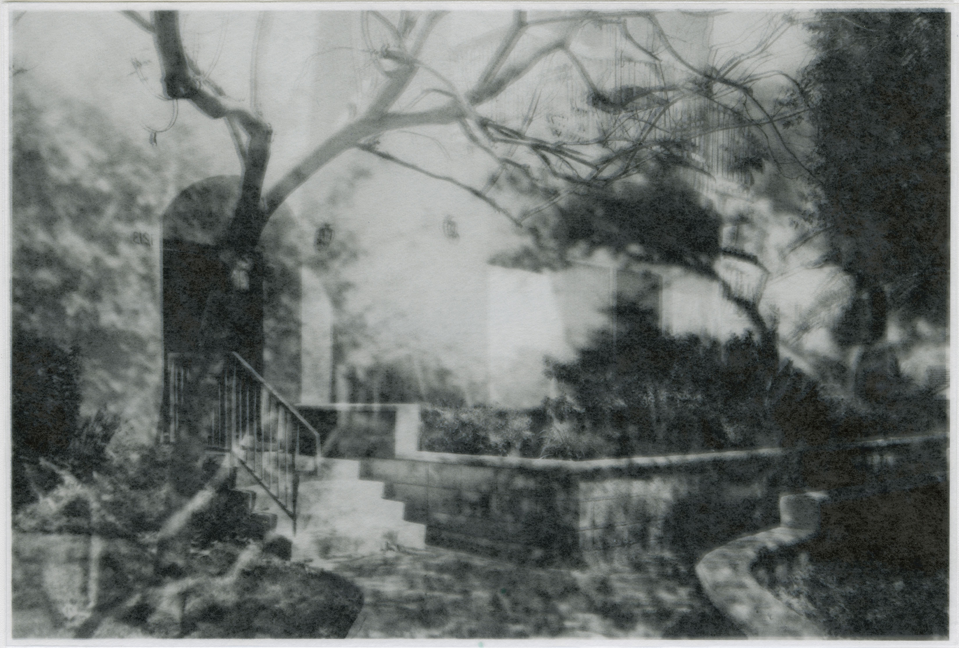 1265 Del Rey Ave. Pasadena CA, Digital, Rice Paper and Transparency Paper on Light Box, 4 x 6 in (10.16 x 15.24 cm), 2018