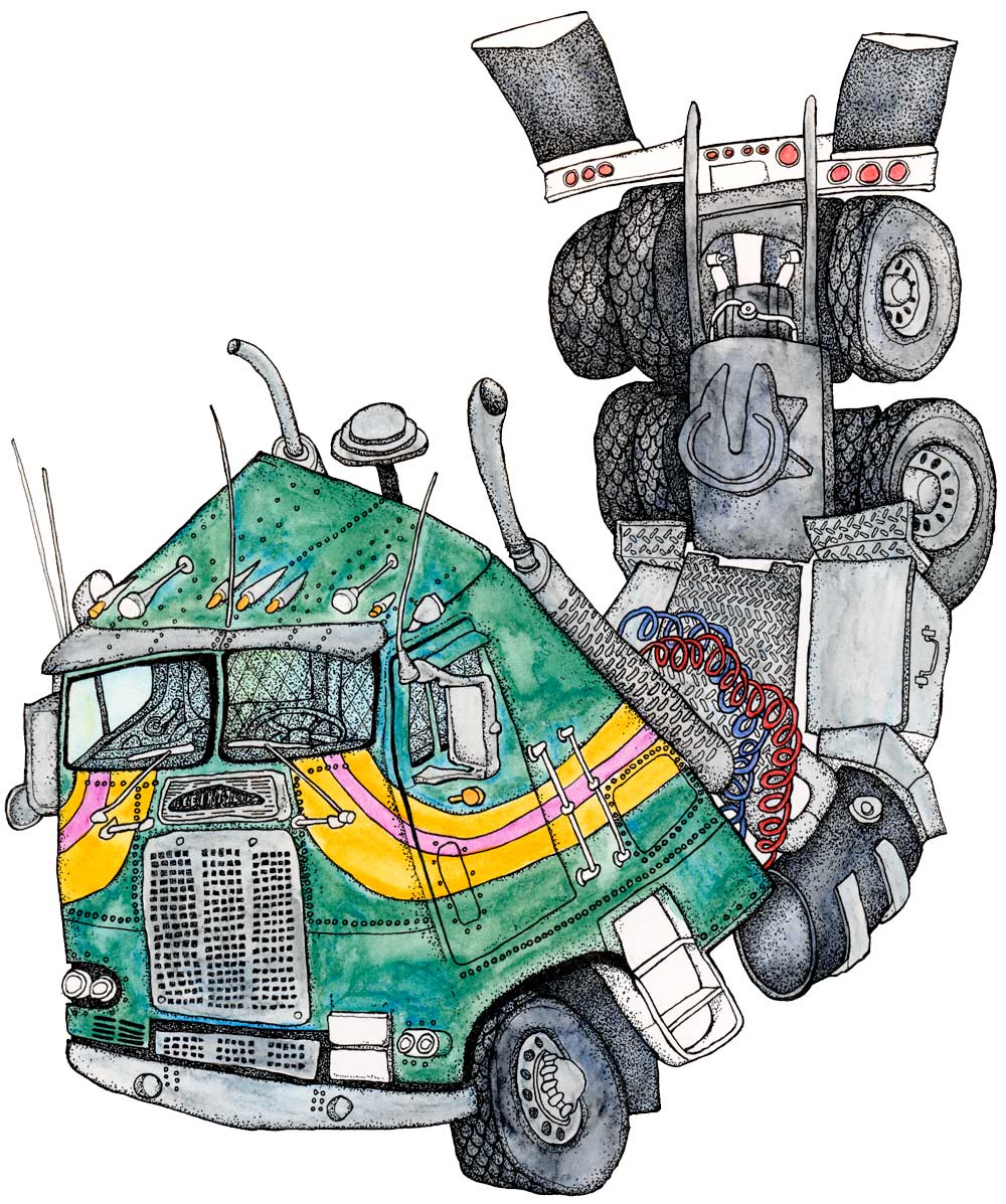 1980s overcab freightliner