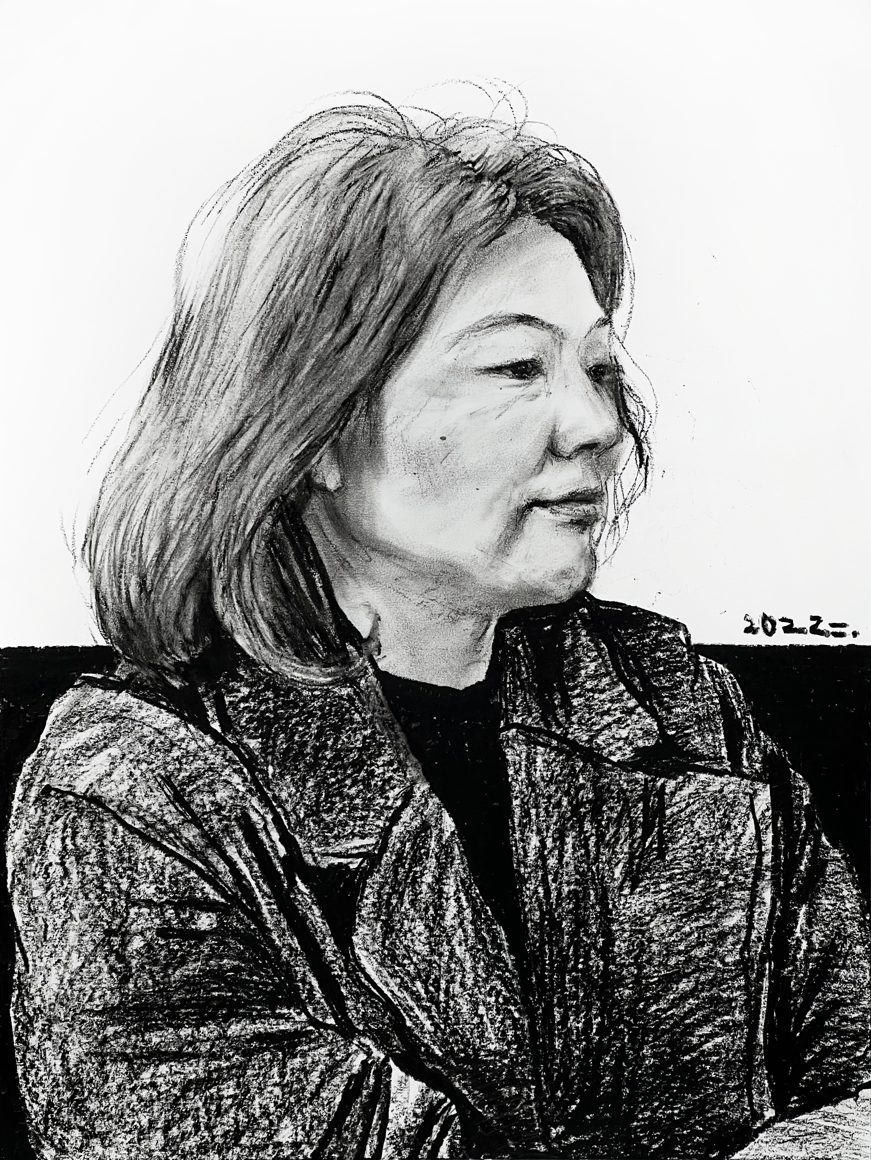 Mom, 2022, oil pastel on paper, 54.5*39.4(cm)