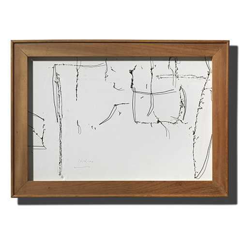 DIBUIX ESTRANY (II) 2014, cartone, vetro e plexiglas, cm 54 x 76