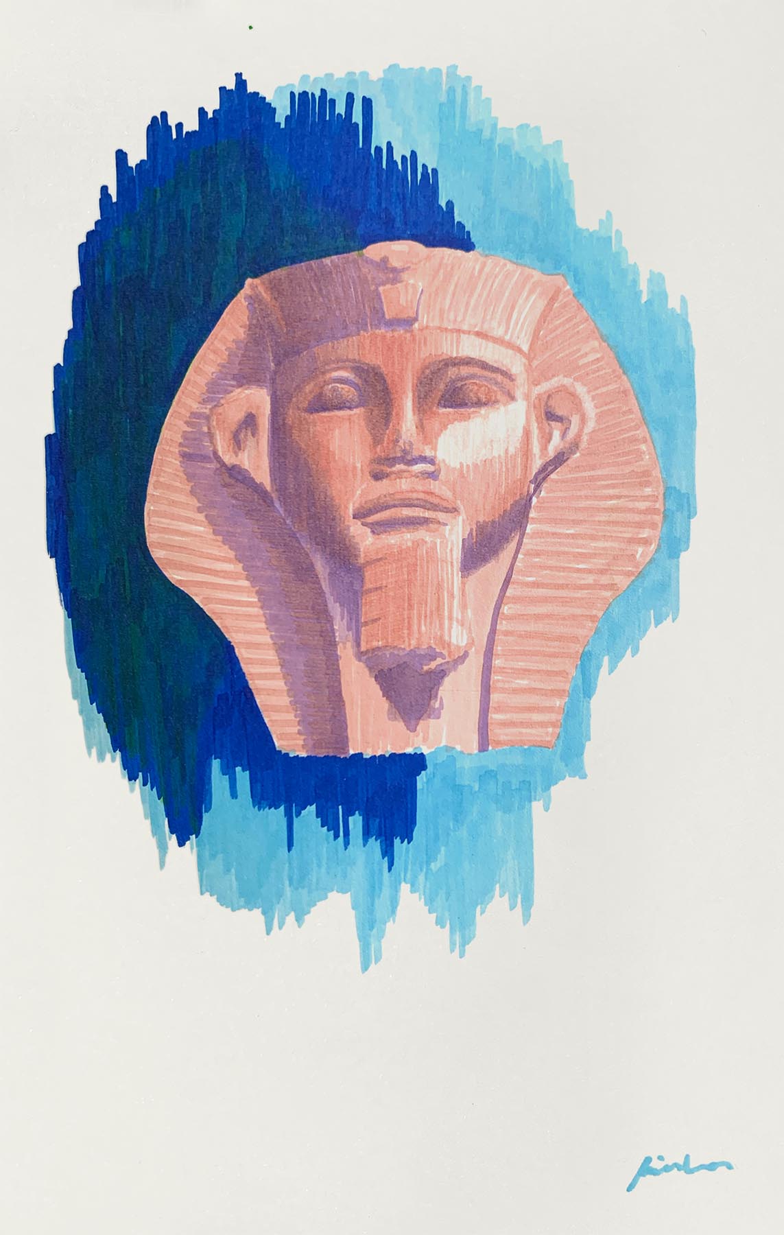 Musée du Louvre, felt pen