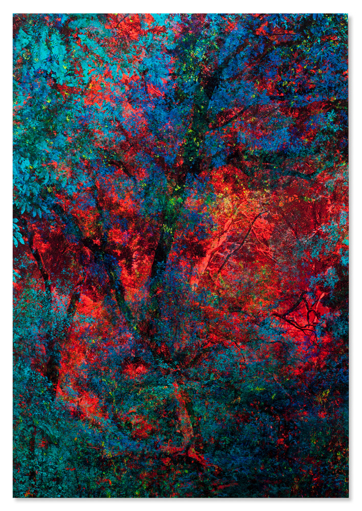 "Un conte", rouge et bleu, 41x57cm - 2020