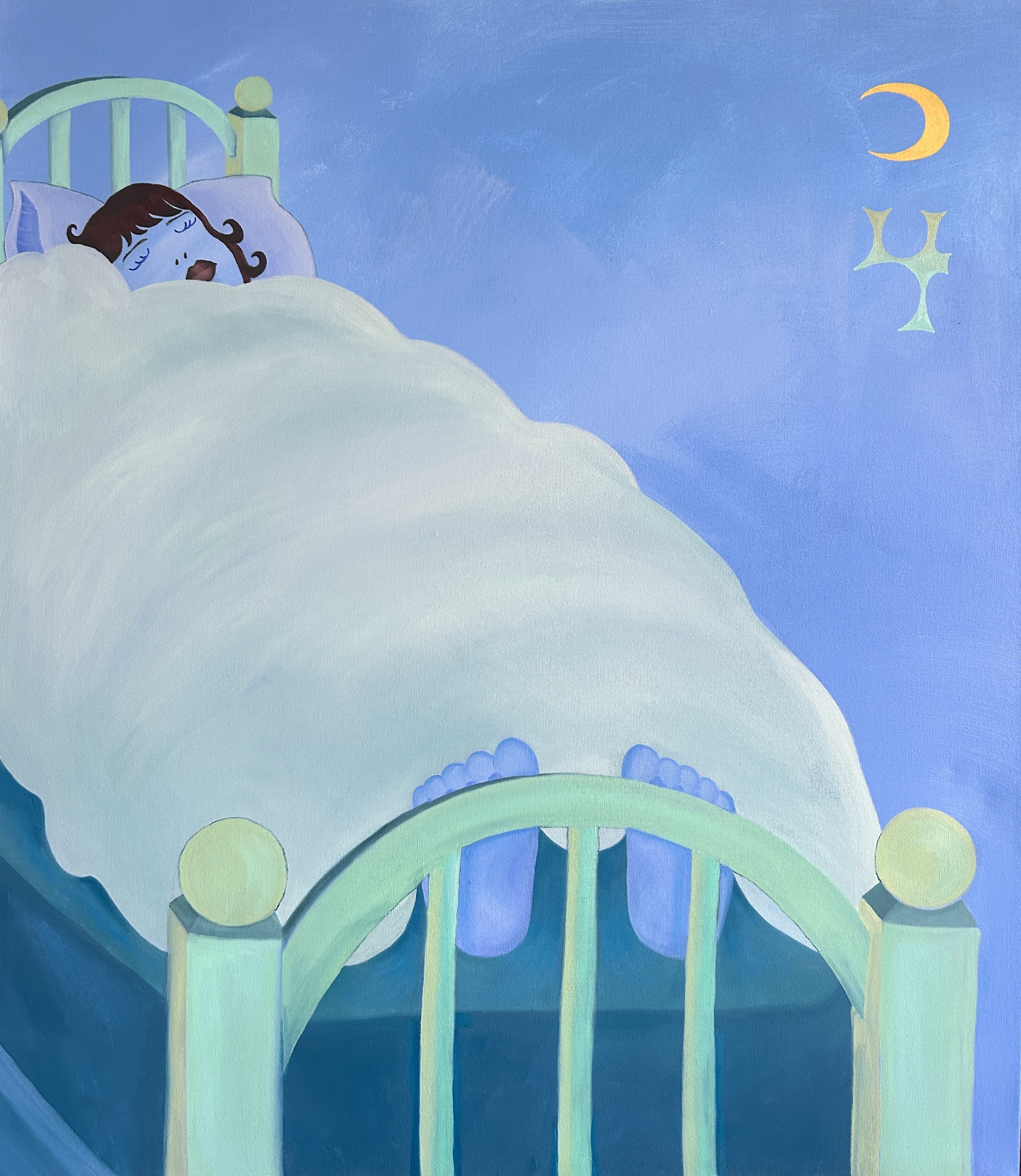 "feed me, seymour" oil on canvas, 38"x44". April 2024.