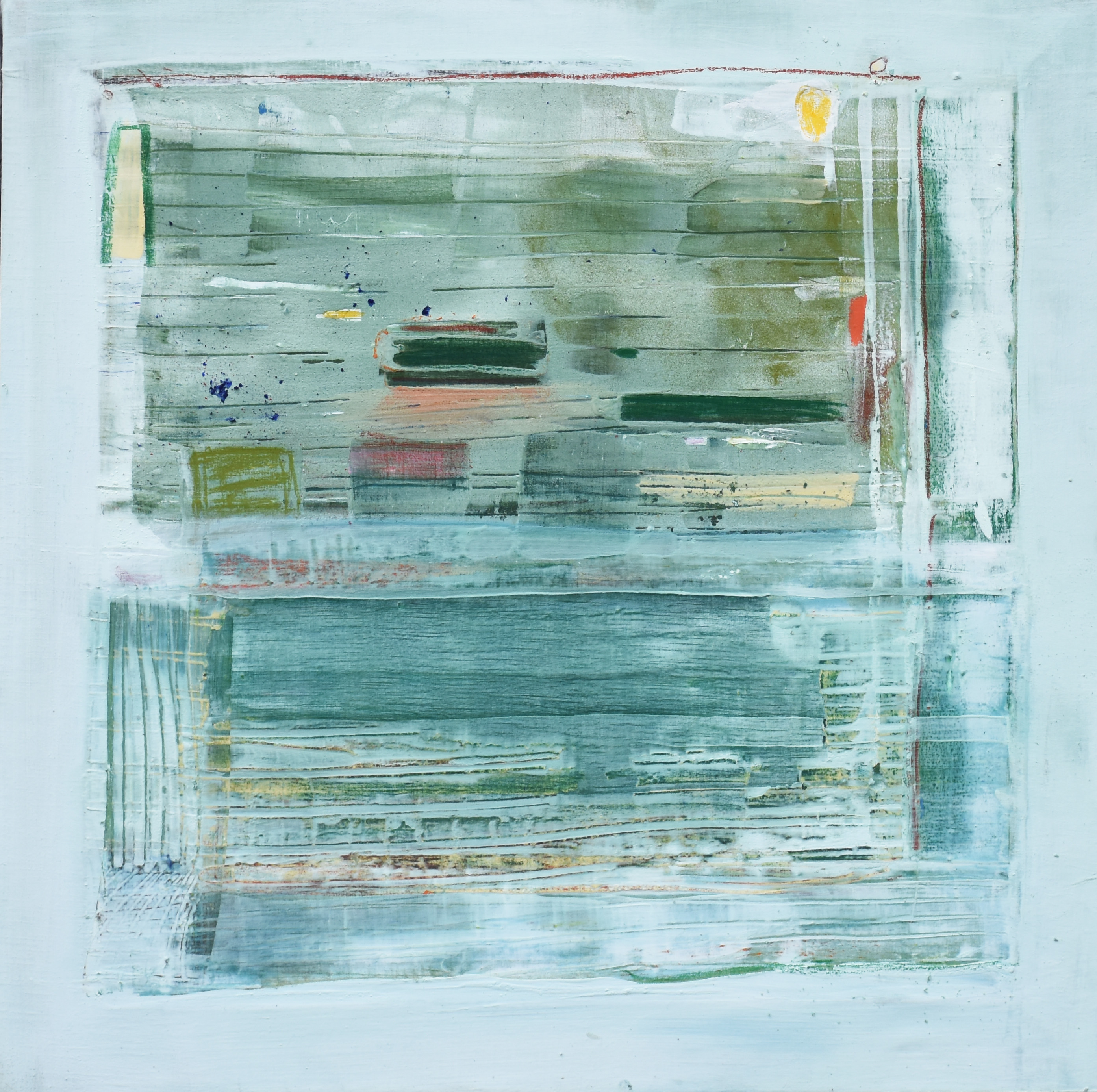 VILLAGE 2 OIL/LINEN. 80 X 80 CM