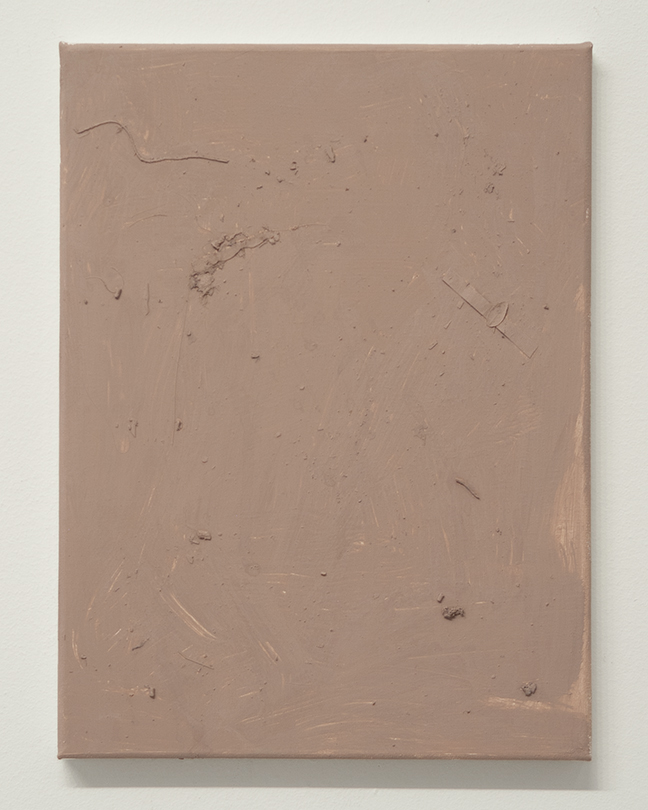 Sulking Room / house paint and debris on canvas / 12in x 9in / 2023