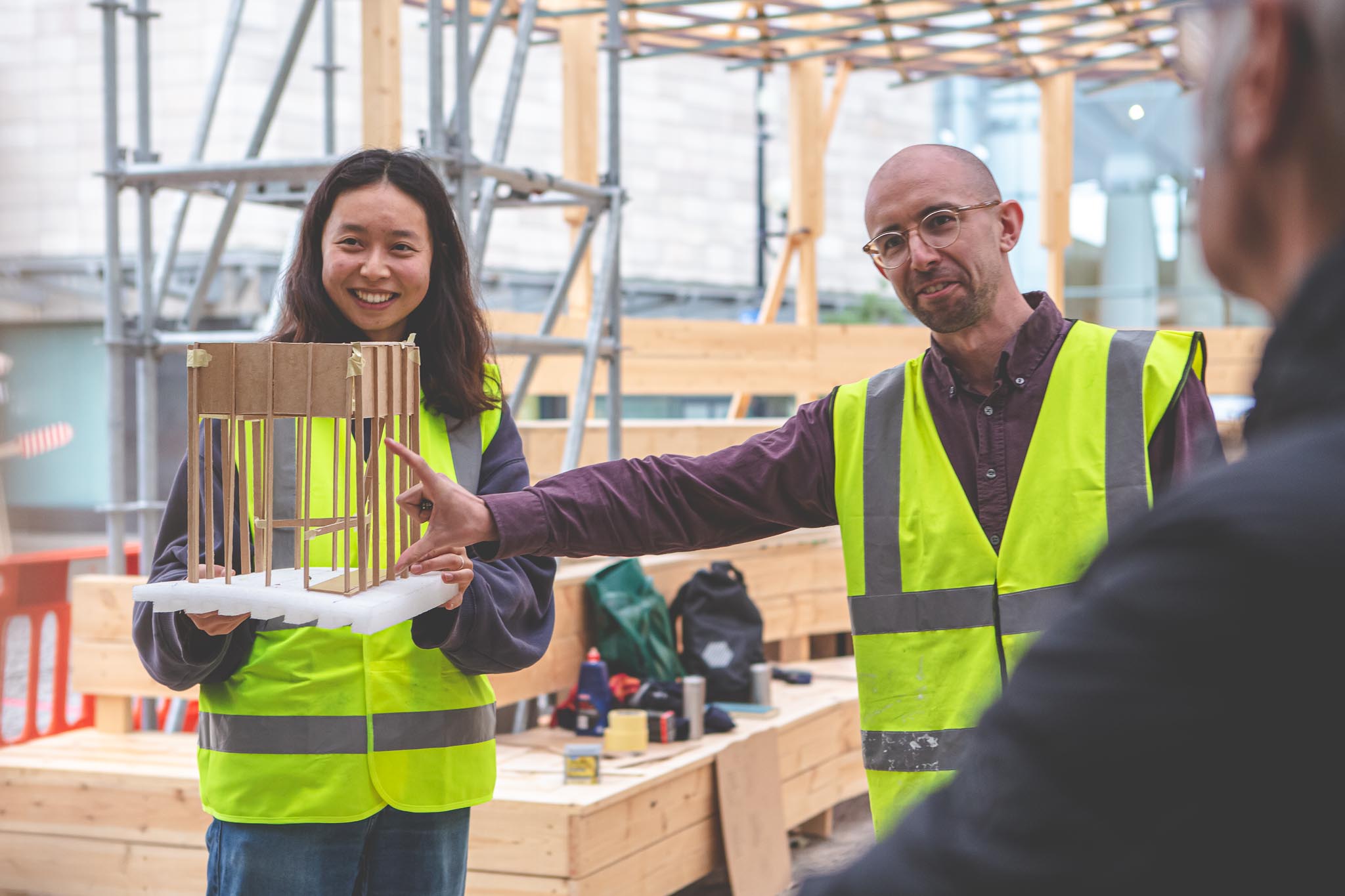Team Tango introducing the model for the Beds United Reception pavilion