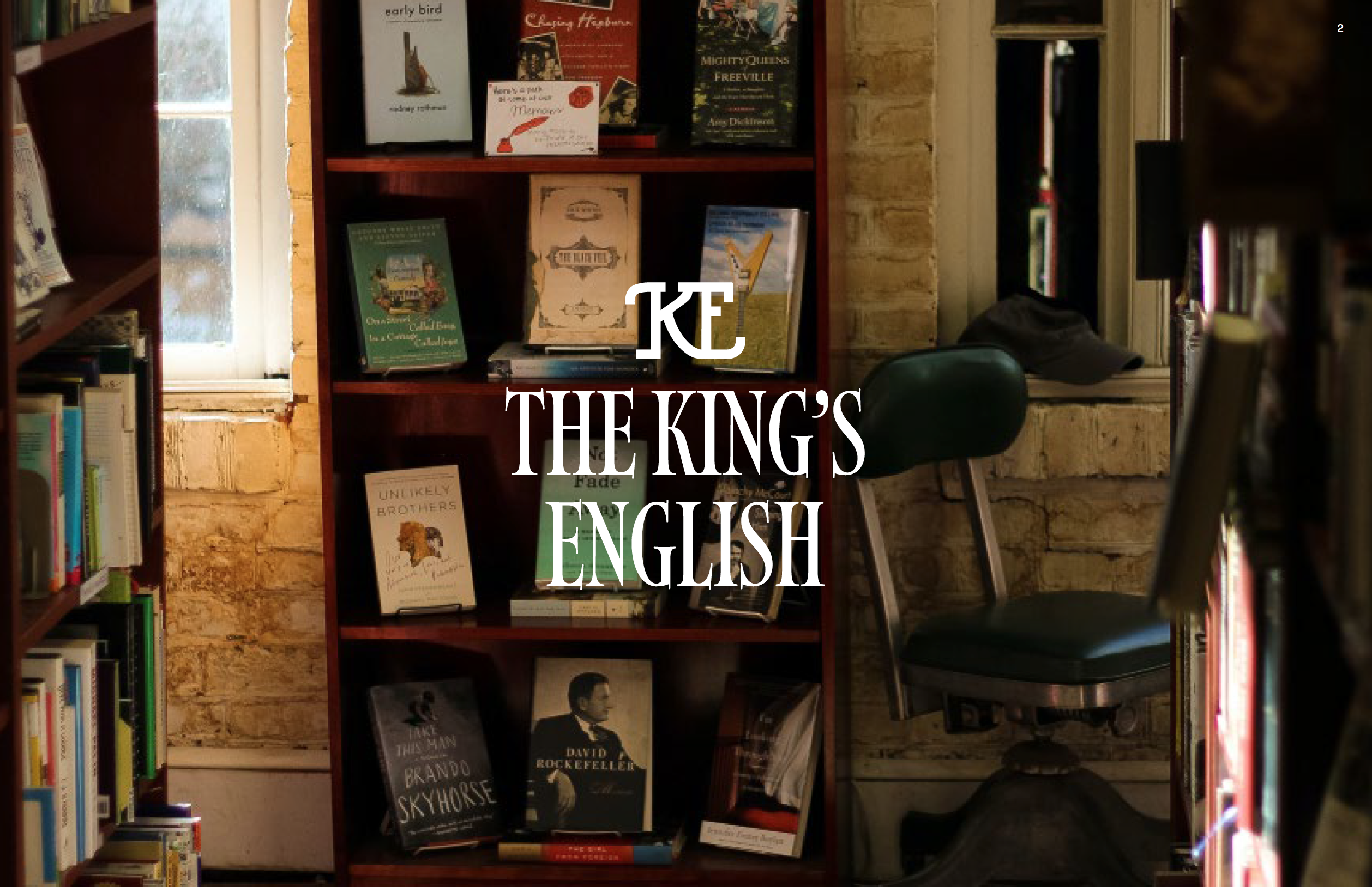 Conceptual rebrand of SLC bookshop, The King's English