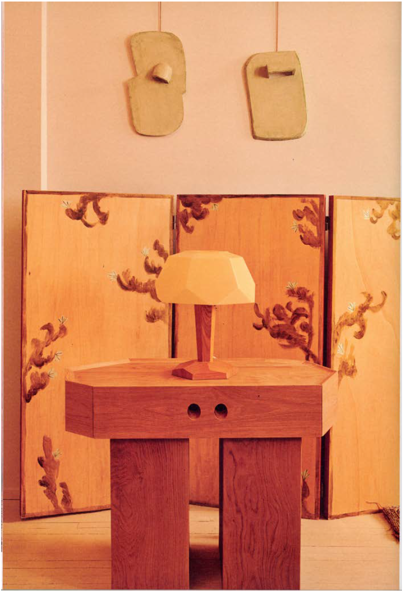 At Giancarlo Valle, 2021 Wooden Screen Paintings. Photo Clement Pascal for Kinfolk Mag