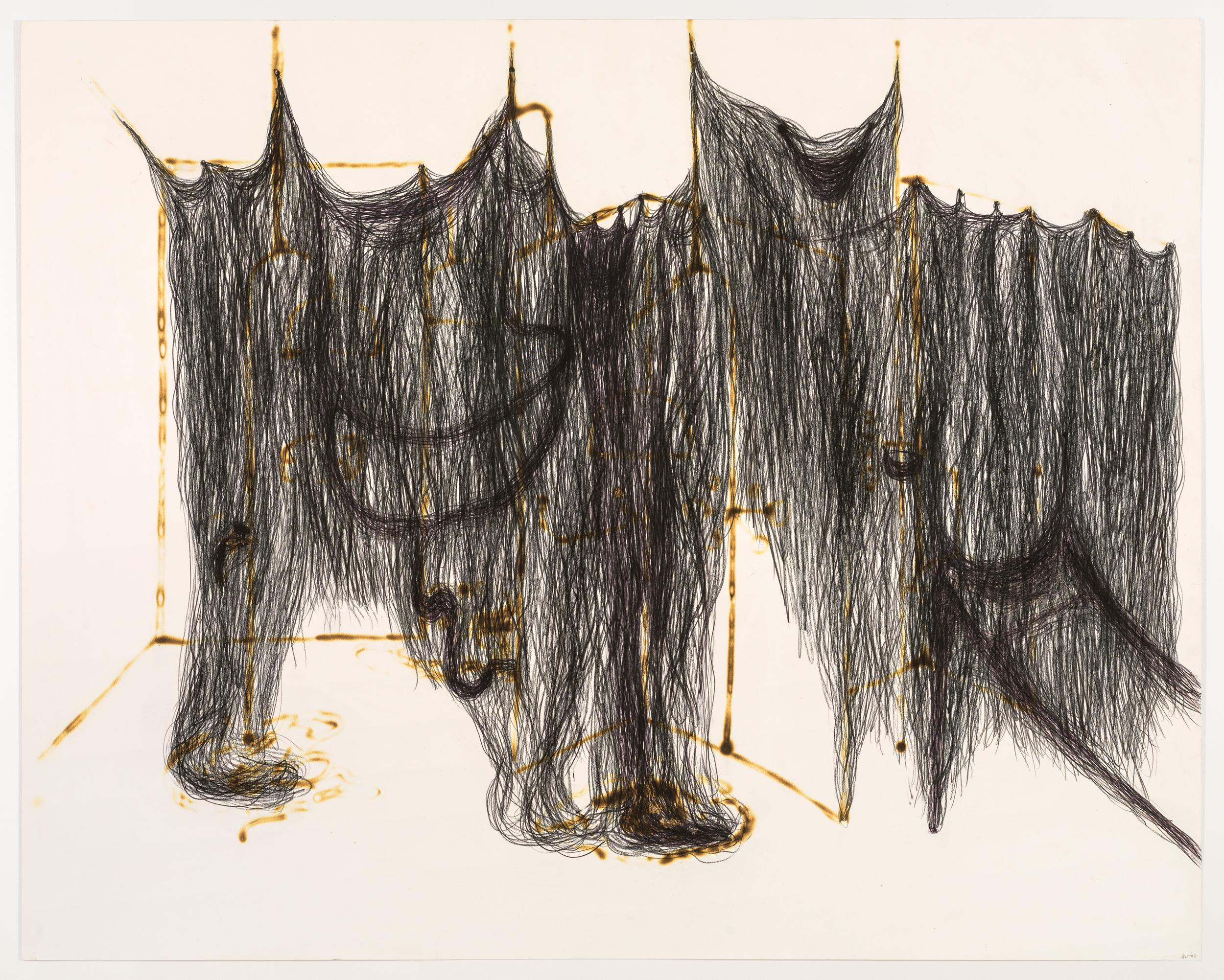 The secret life I, 1998 Coloured pencil on burnt paper 119 x 149 cm