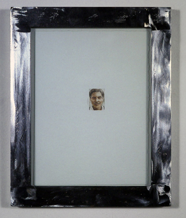 Head (detail), watercolour, steel,glass - image is approx 2cm high