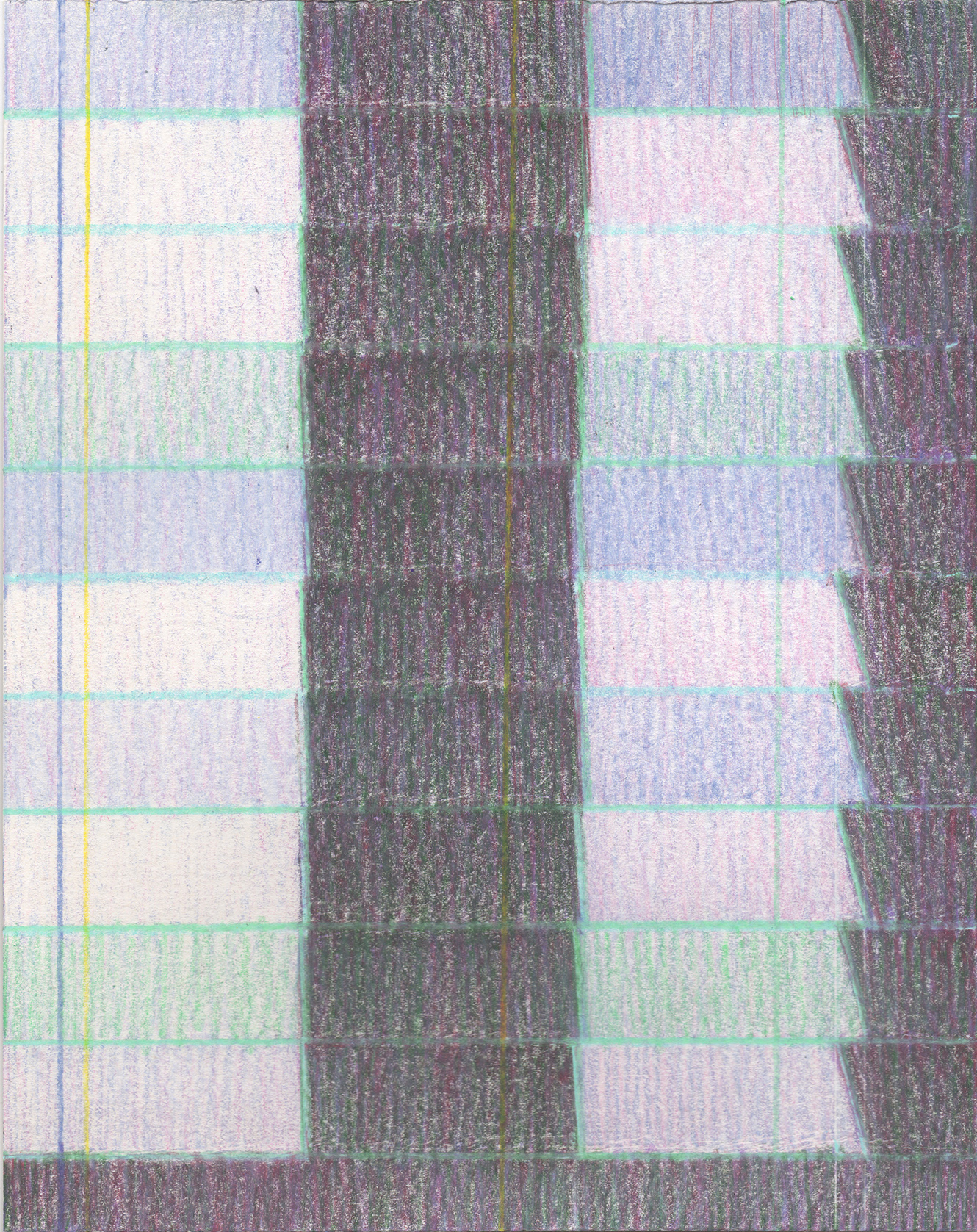 Venetian Blind Drawing no.23, Colored pencil on paper, 21.3x16.9cm, 2017