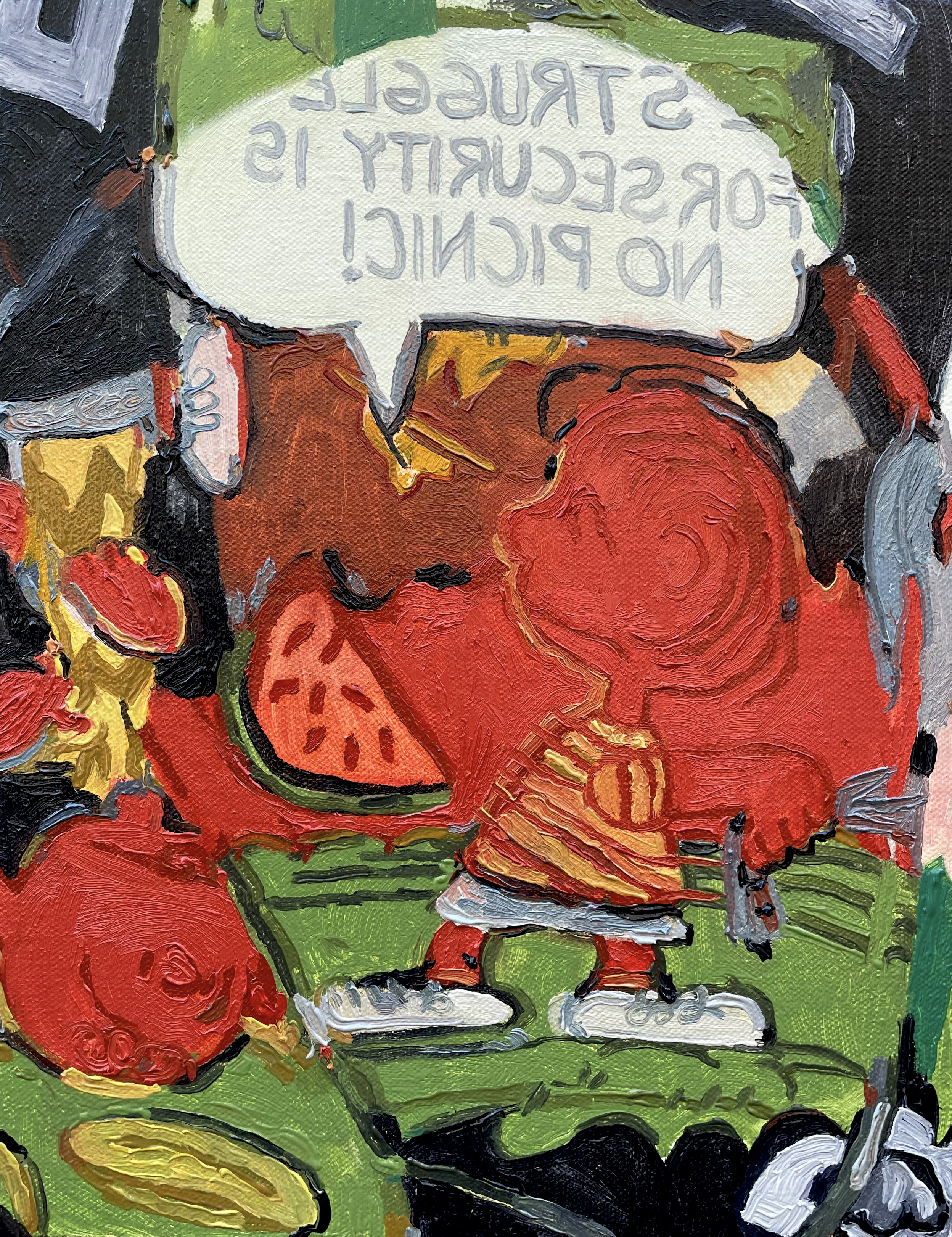 Broken Glass (The Struggle for Security). Oil on canvas, 9" x 13"