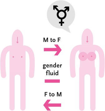 trans-genderl’identità di genere di una persona non combacia con il genere assegnato, ma con quello opposto