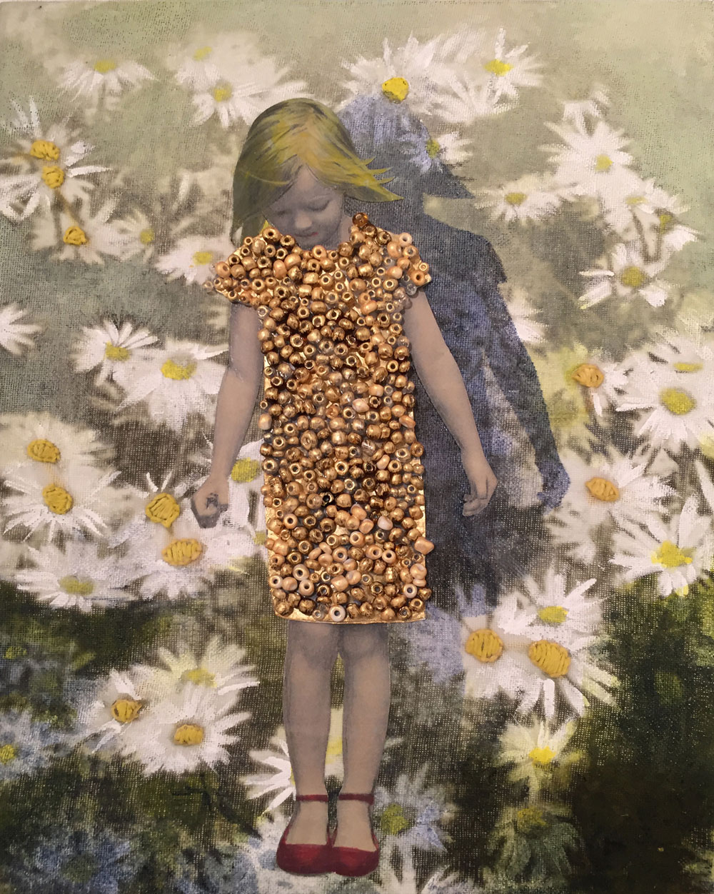 Golden Armour 2018  Mixed media on board 8" x 10"