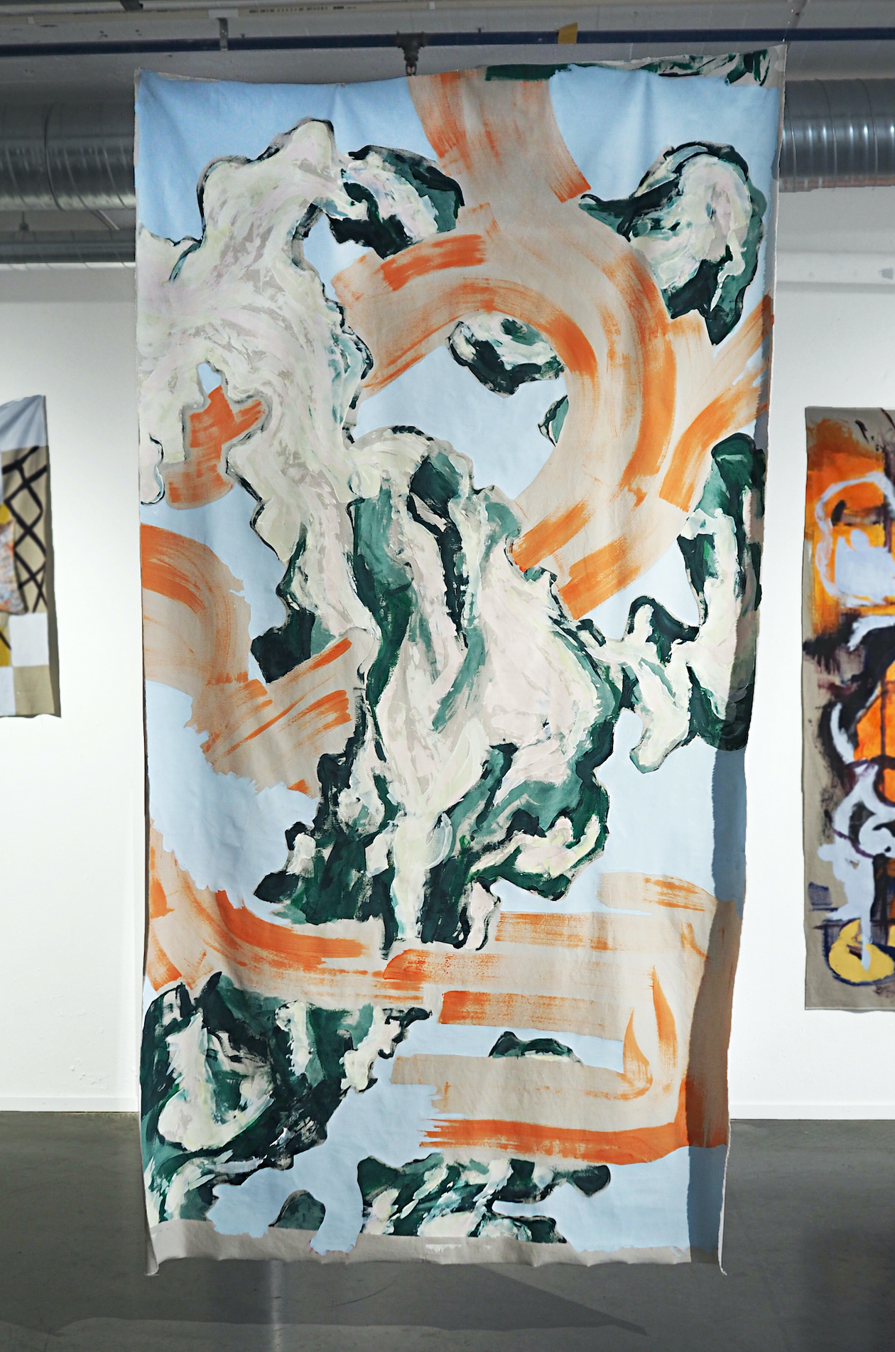 Beyond the Grid, 270x160cm, textile acrylic on cotton