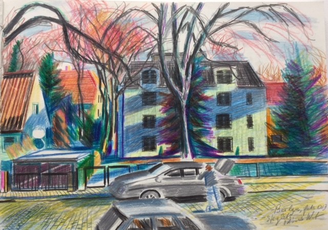 Berlin Zehlendorf, winter 2013 - colored pencil 30x40 cm