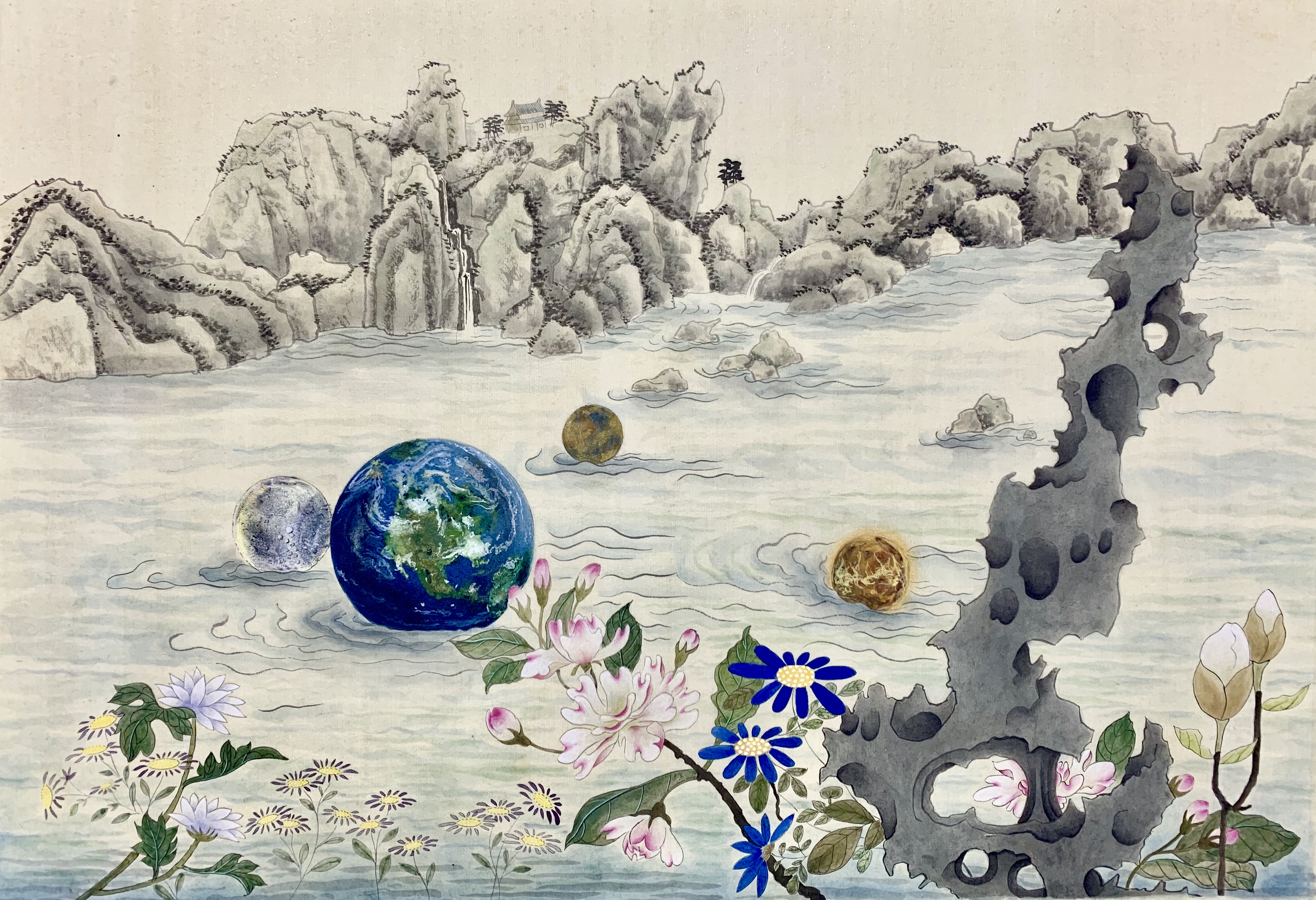 Silence, Chinese pigment, Xuan paper, 2019