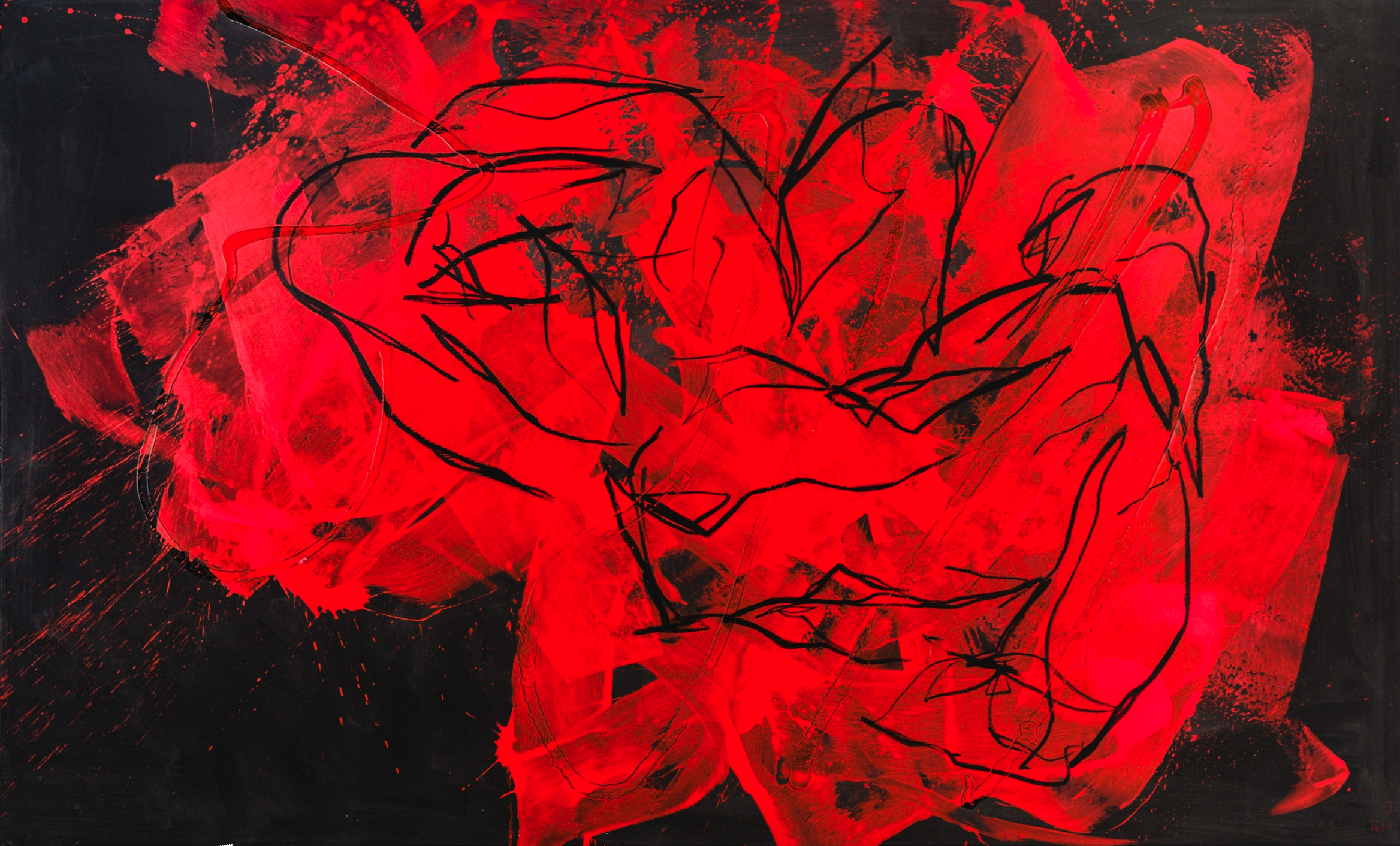 “Der Nonkonformist”, 2007, Acrylic, oilstick on canvas, 217 x 355 cm