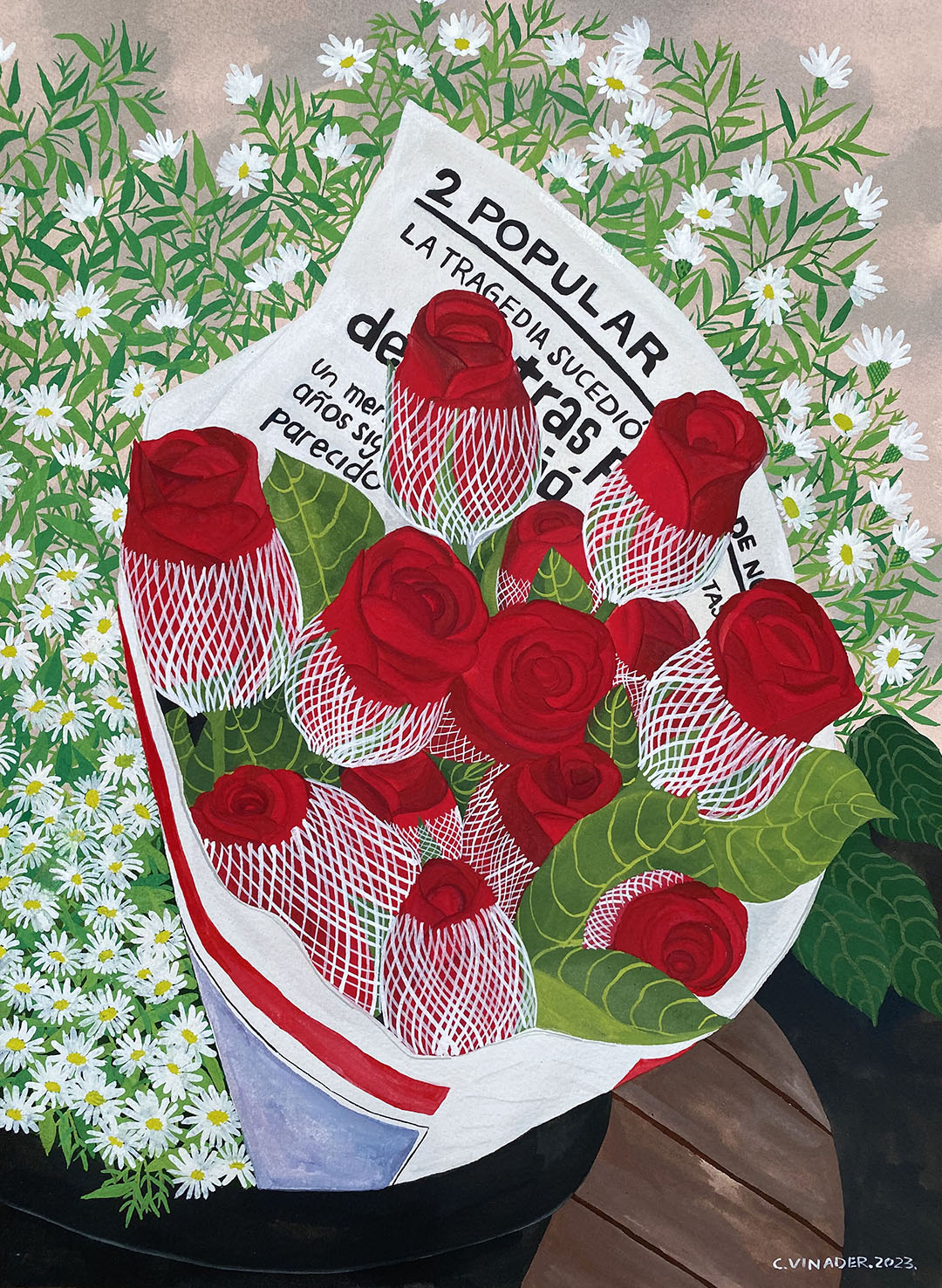 La tragedia - Gouache sobre papel, 28 x 38 cm. 2023