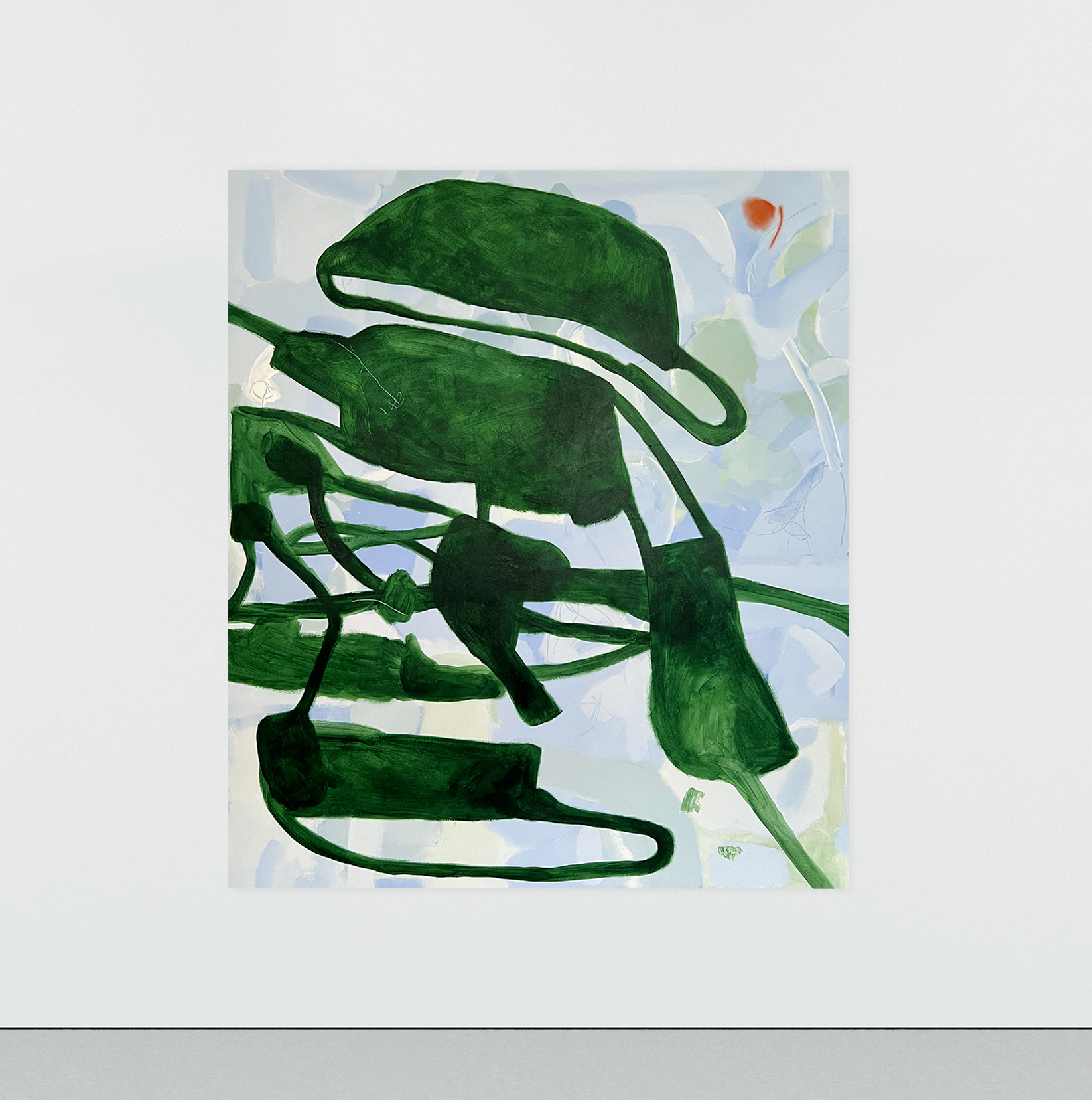 Sombra Bóveda, acrylic & soft pastel on raw canvas, 140 x 160 cm, 2023