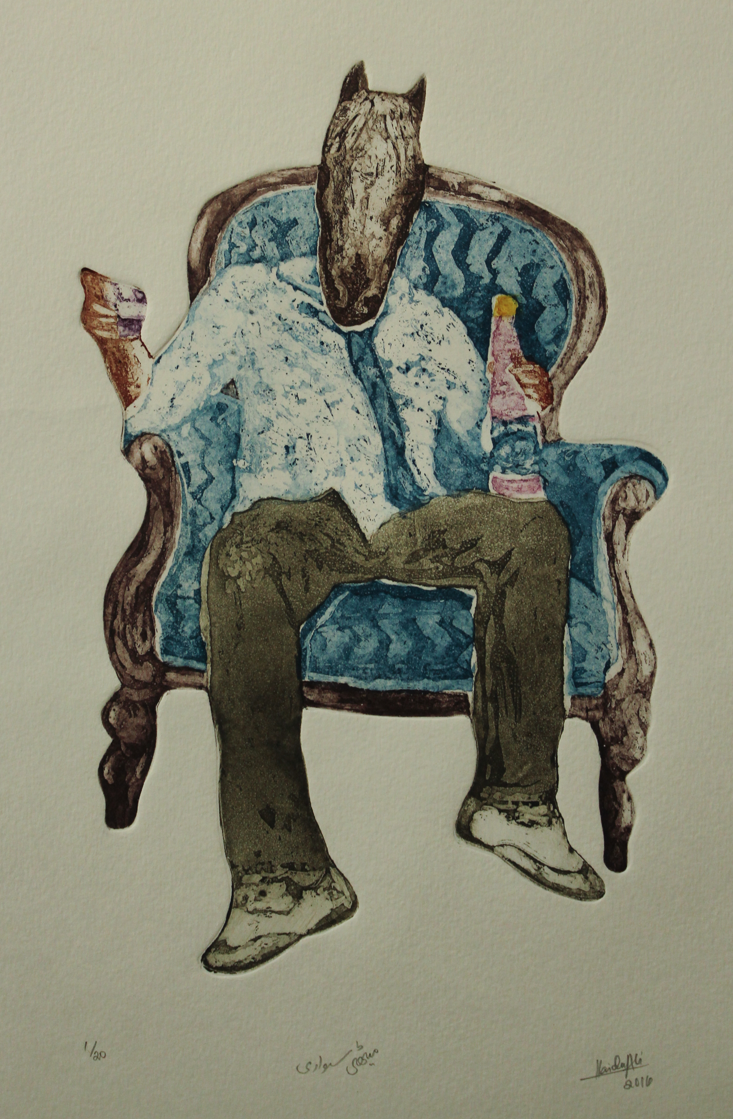 میٹھی سواری  (Meethi Sawari). Etchings on paper, 30cm x 19cm, 2016