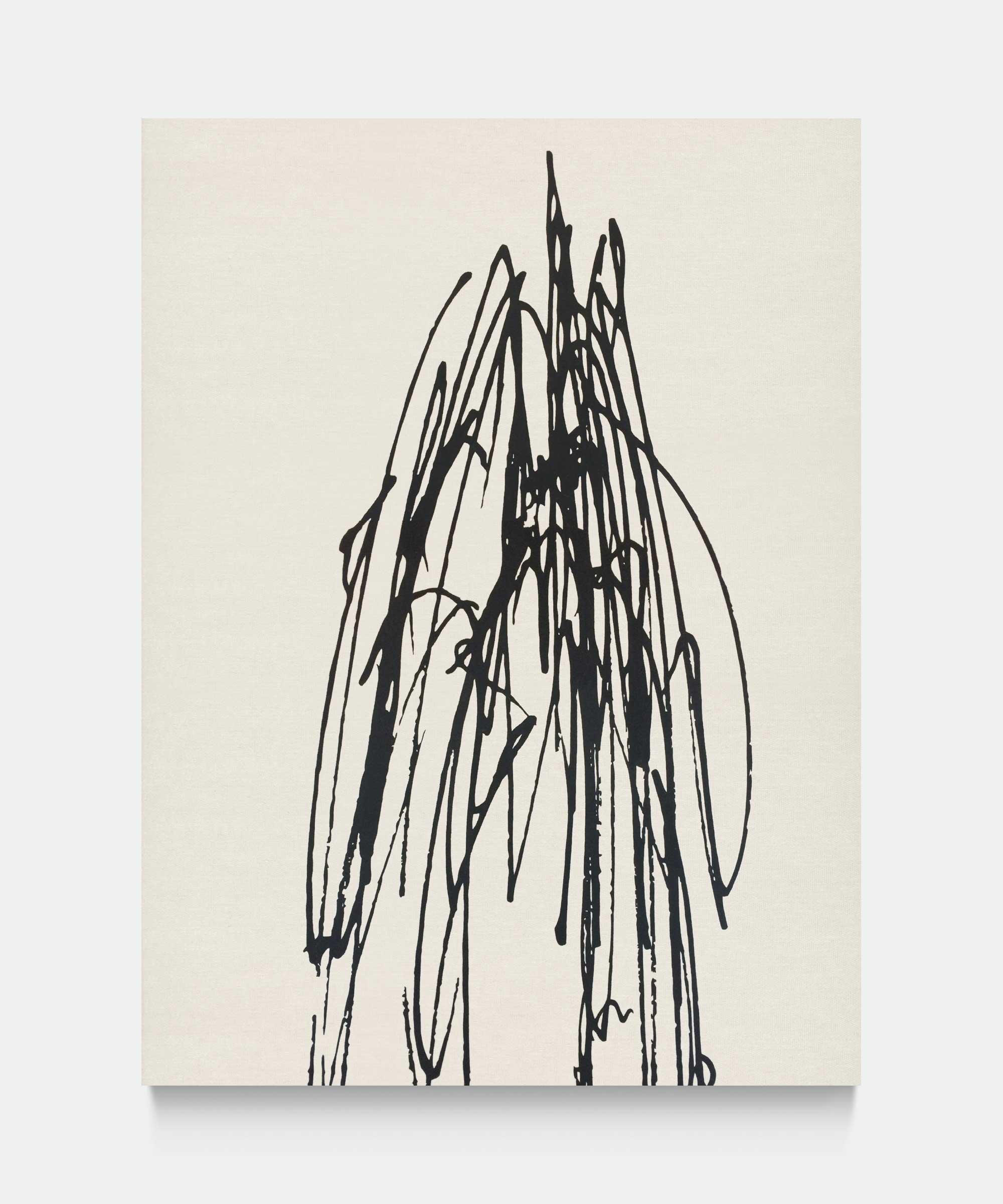 Portrait of a line, 2017. Iron oxide on canvas. 145&#160;×&#160;195&#160;cm.