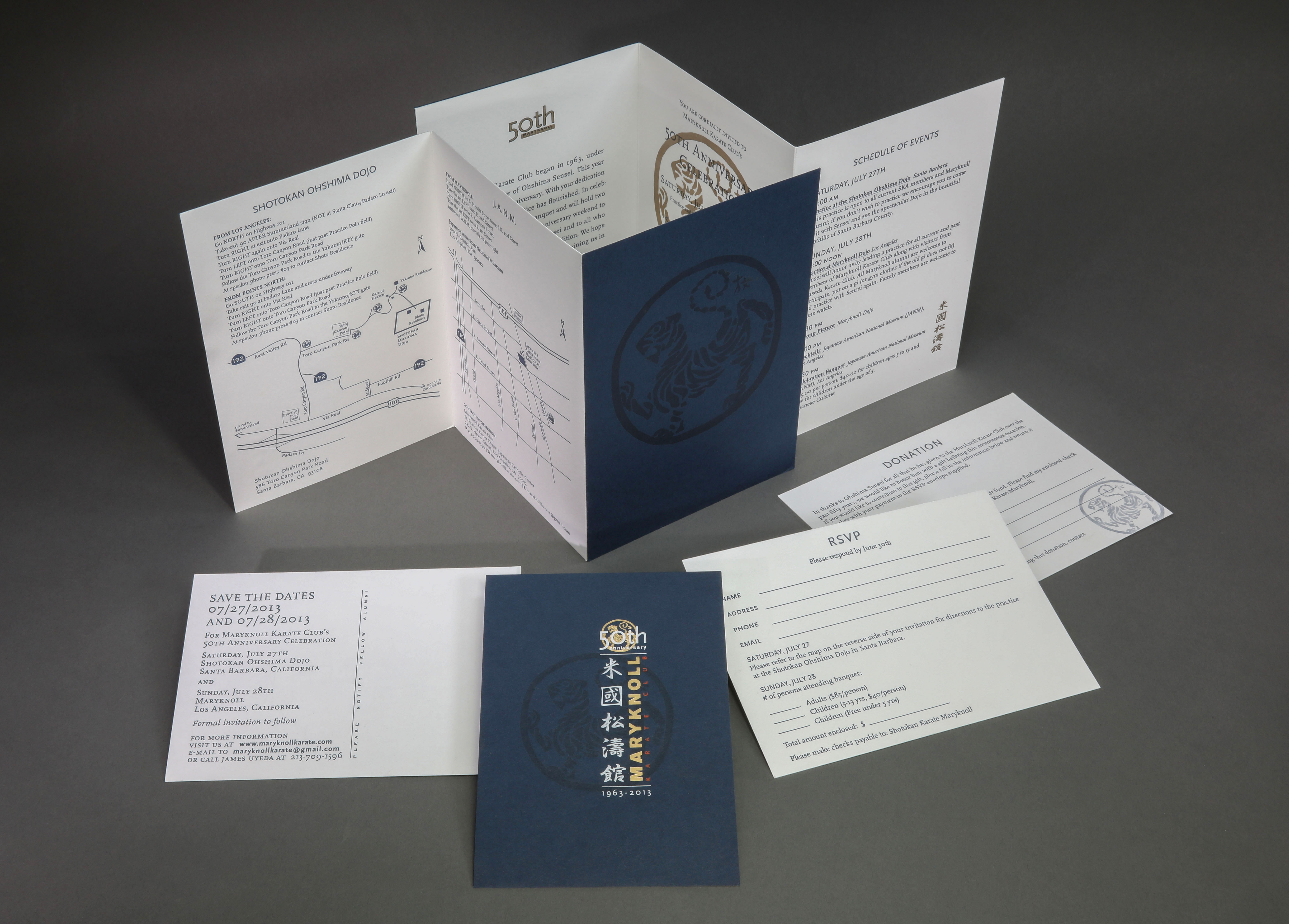 LETTERPRESSMaryknoll Karate Club 50th anniversary invitation