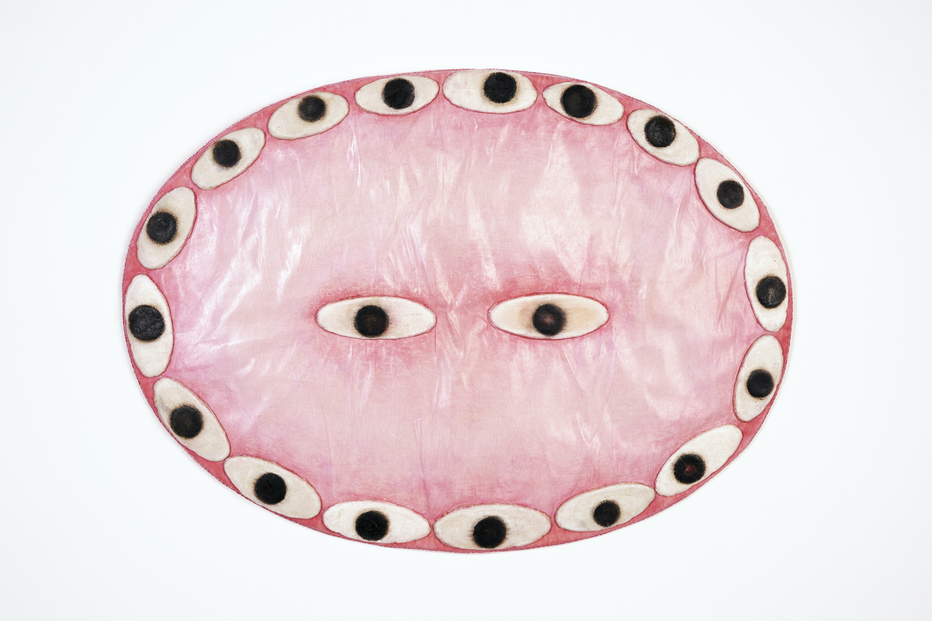 ’Fé Cega Faca Amolada / Circle of Tears’ (Installation View detail, 2025. Oil and wax on cloth and canvas. Sizes and dimension variable.