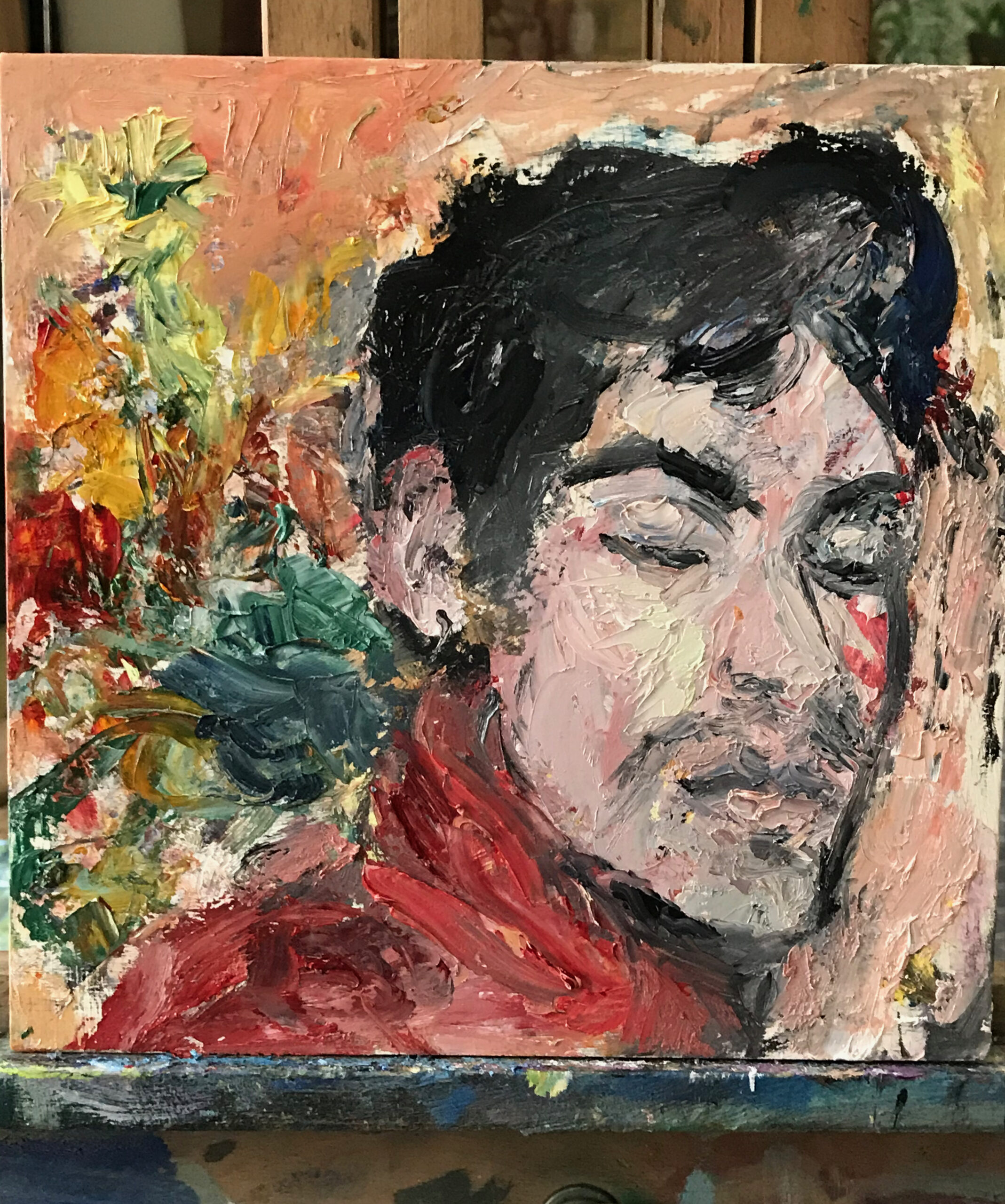 Oil sketch of Mateo in La Paz, 2020