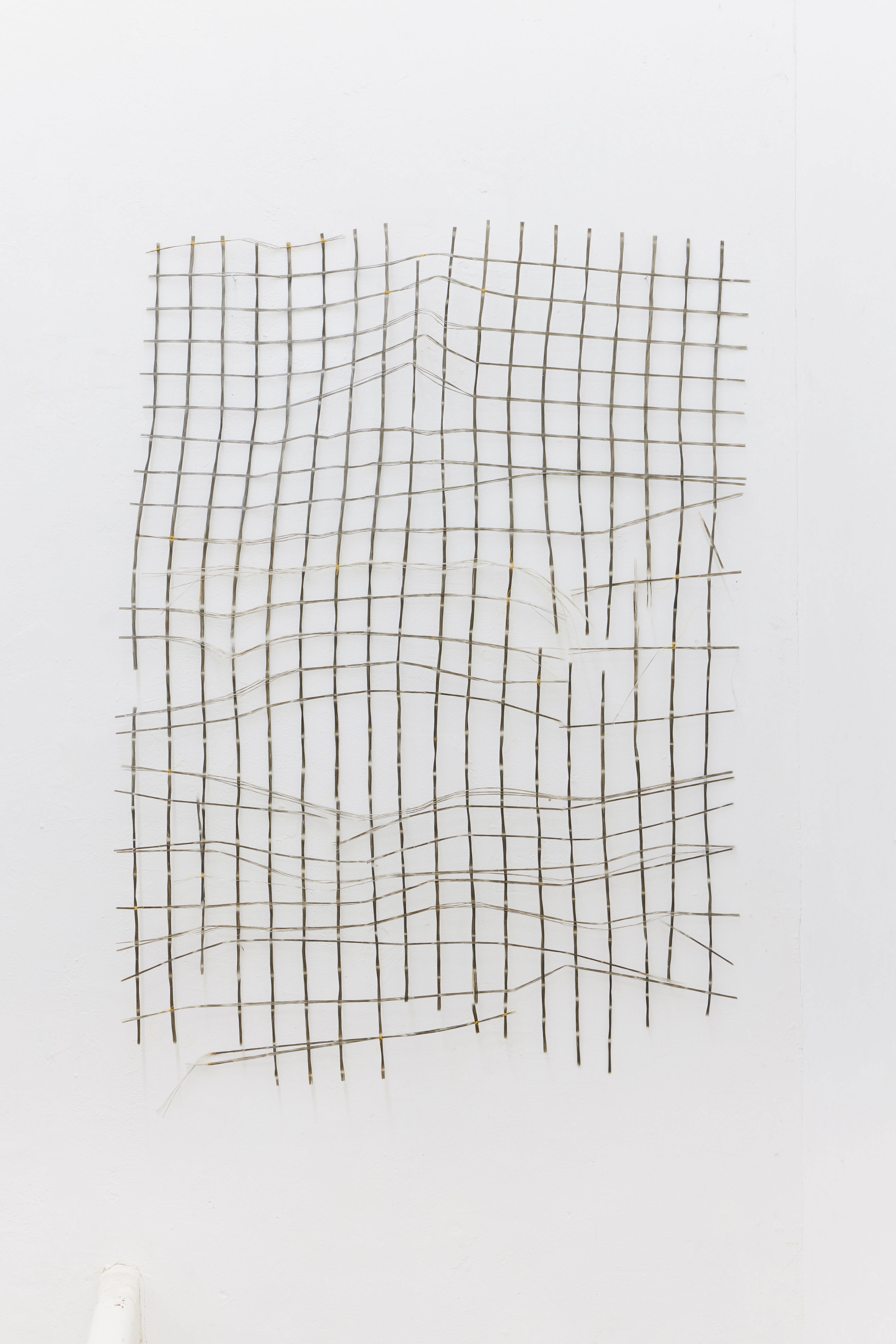 Taubenabwehr (Verona), object, fibreglass with plastic, yellow plastic threads from marine litter, 2025, 70x100 cm