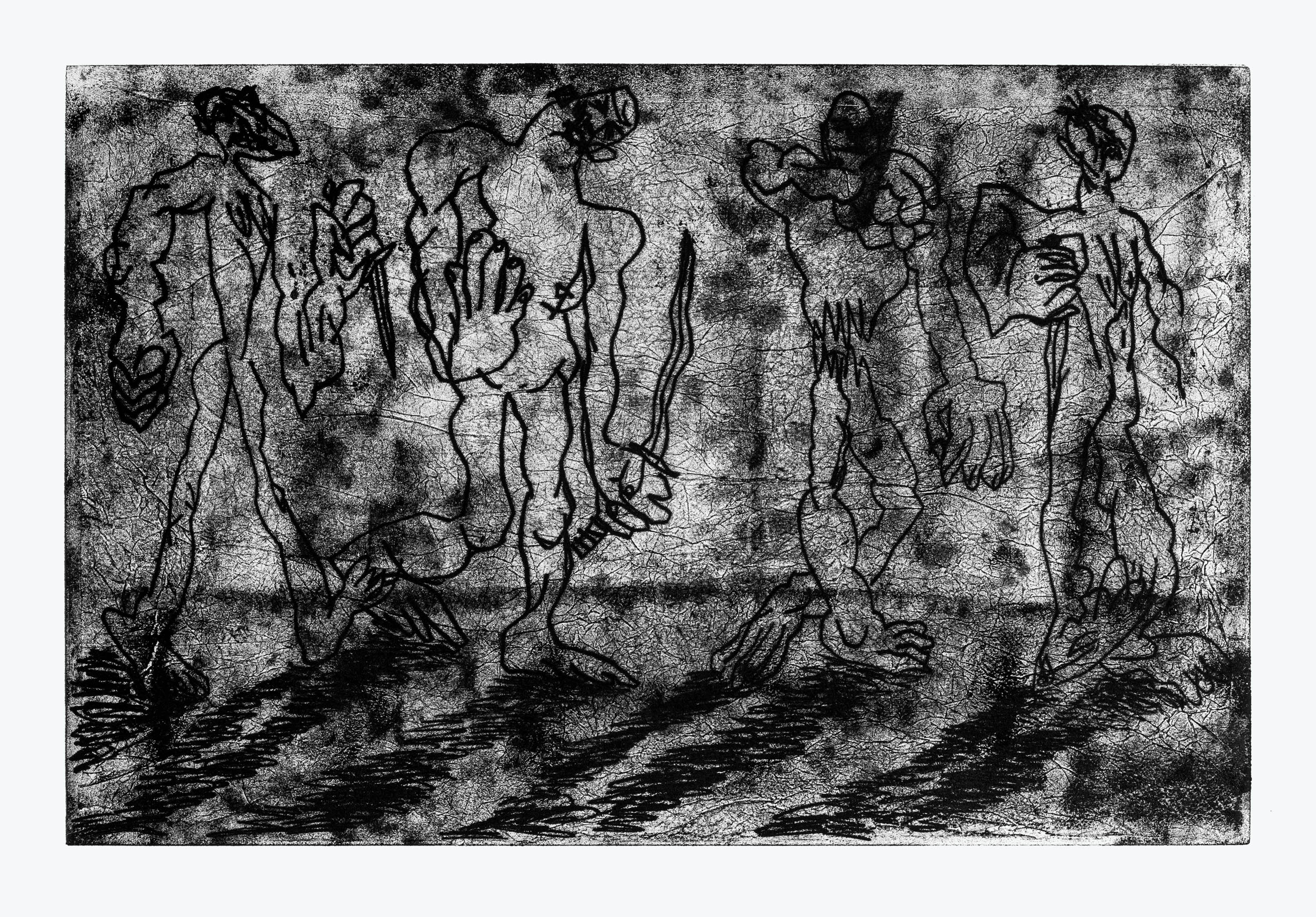 La Passeggiata dei Gigantimonotype on paper, unique, 35x50cm, 2017