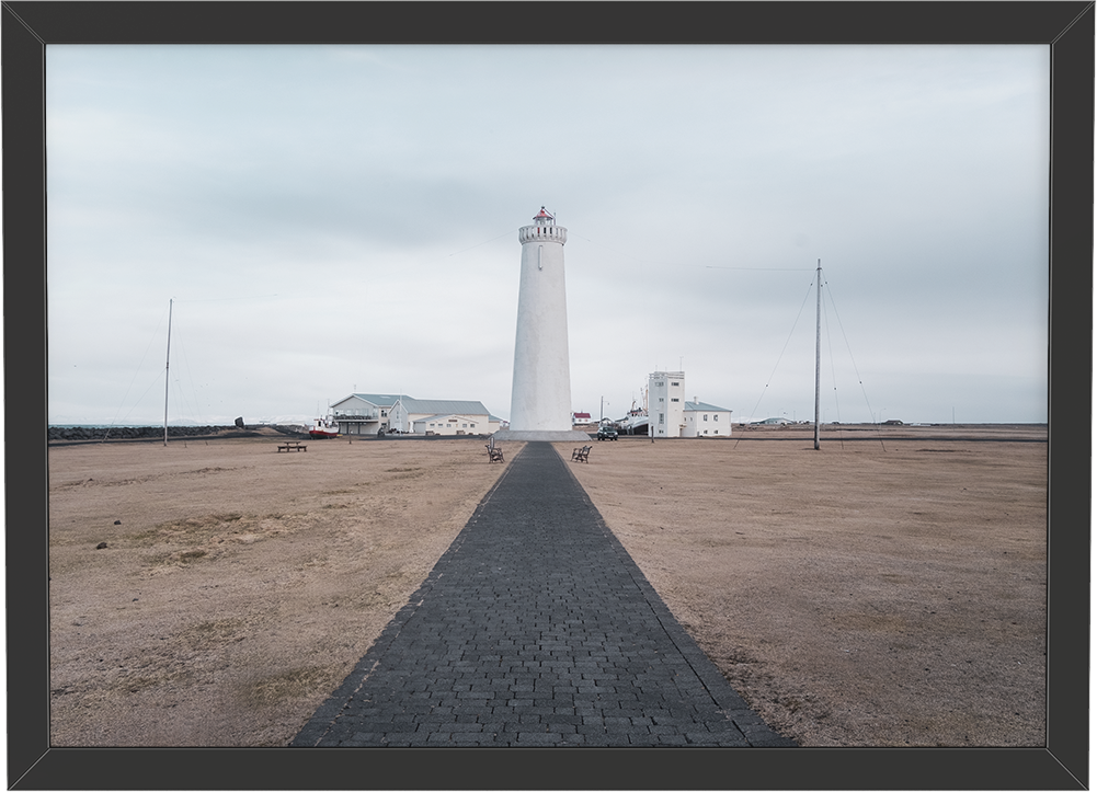 Fotograf&iacute;a impresa paisaje faro de Gar&eth;ur