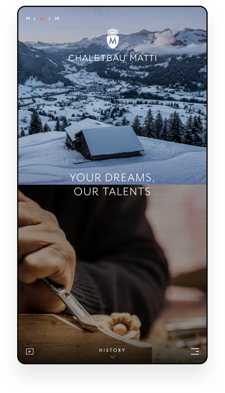 1) Mobile version reading 'Your Dreams, Our Talents'