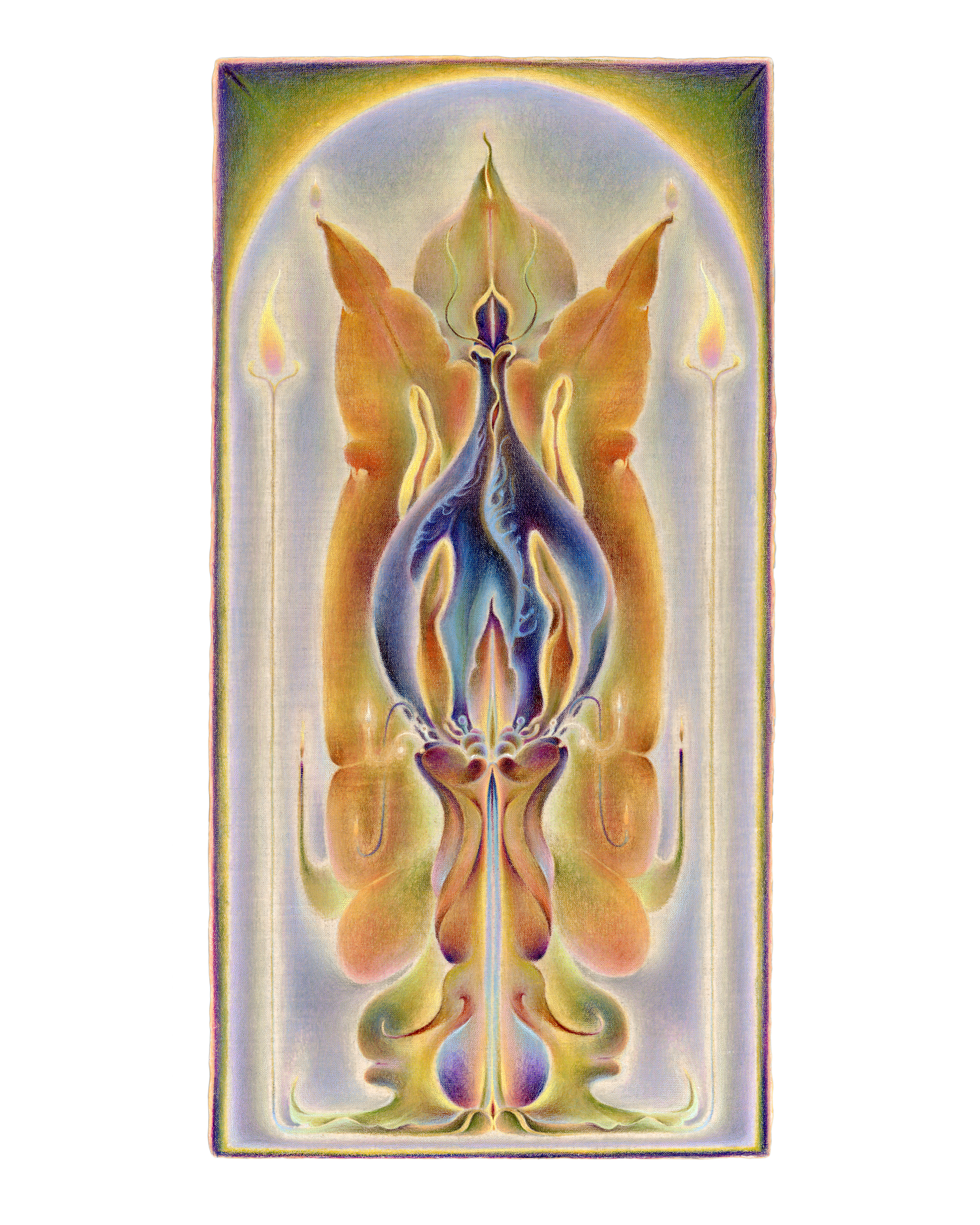 Shuling Guo, Altar 2, 2025, oil and pencil on linen, 36 x 28 inches
