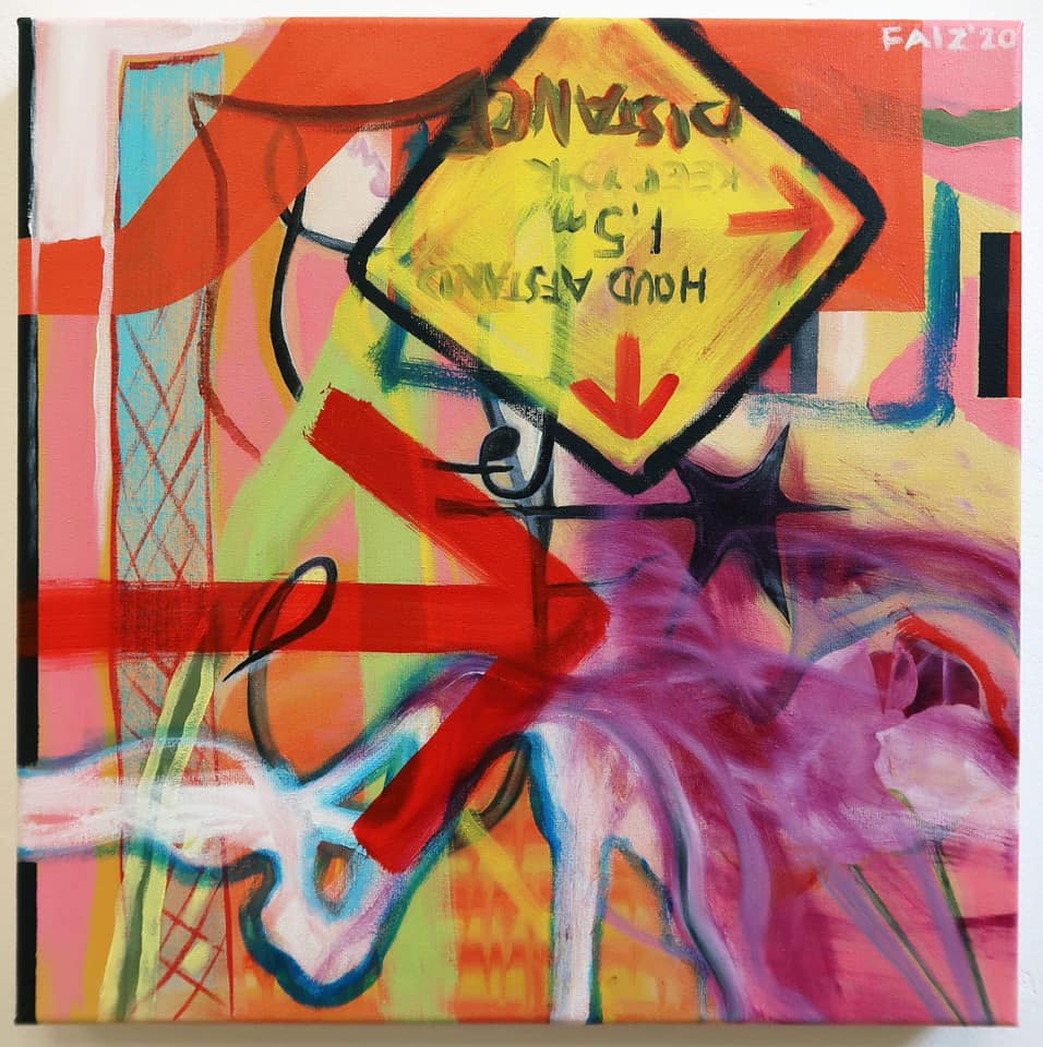 Red Flags, Delicate Sensibilities series, 2020, oil on canvas, 40 x 40cm