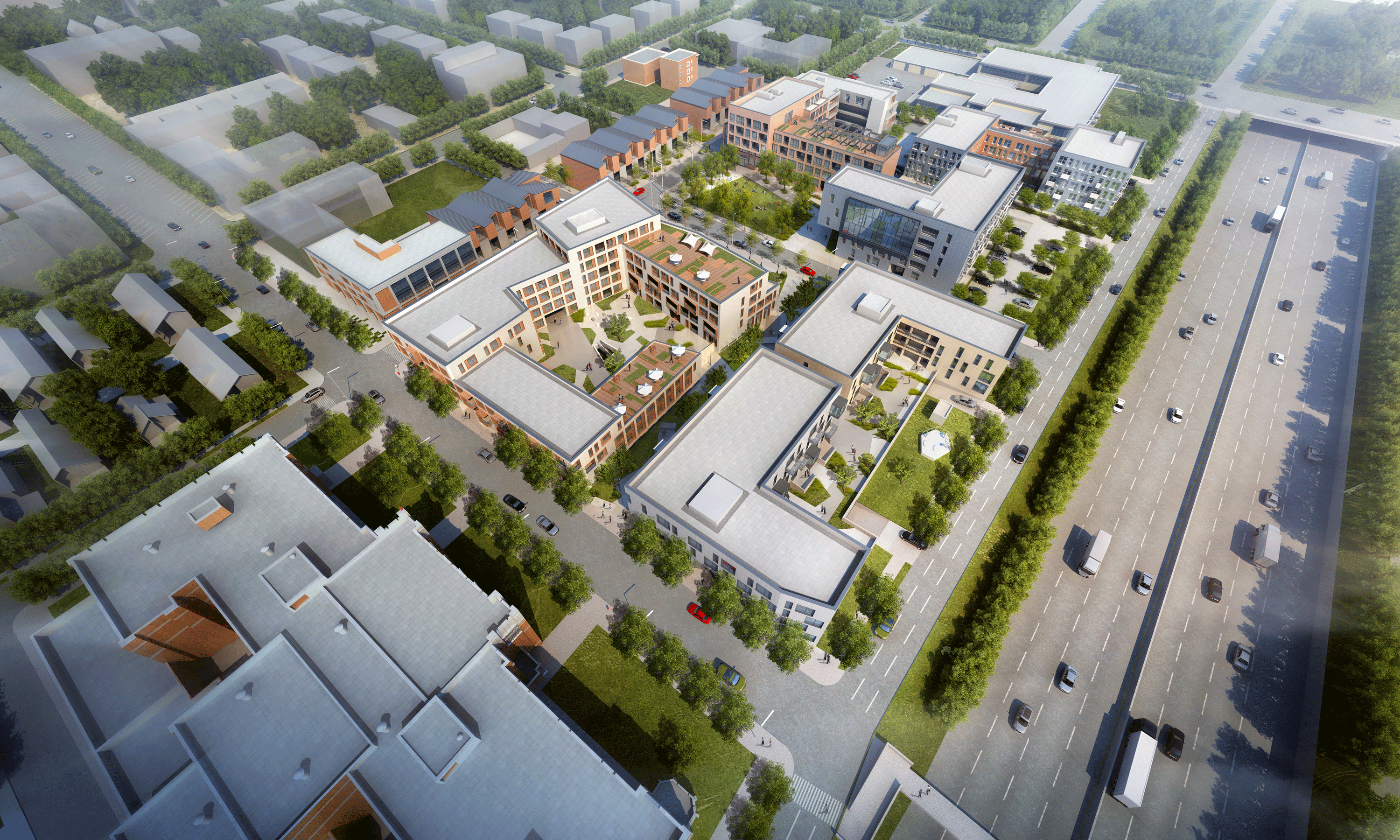 Aerial View from NorthRendering © Hard Rock Digital Technology Co. LTD
