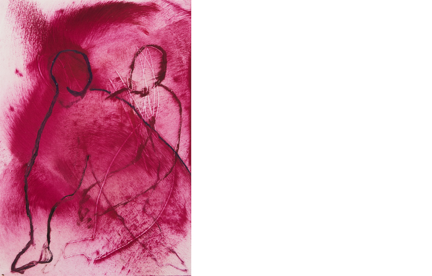 Untitled DT Series, 2020. Oil on paper, 19 ½ × 14 inches.