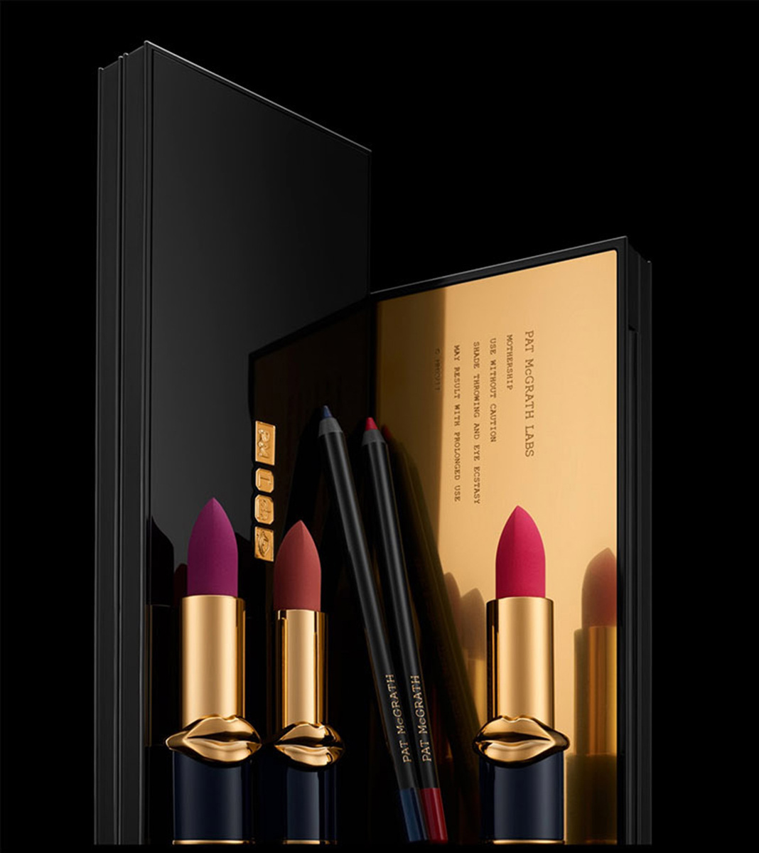 KMA Prop Stylist Rachel Haas designs a luxurious display of cosmetics for Pat McGrath