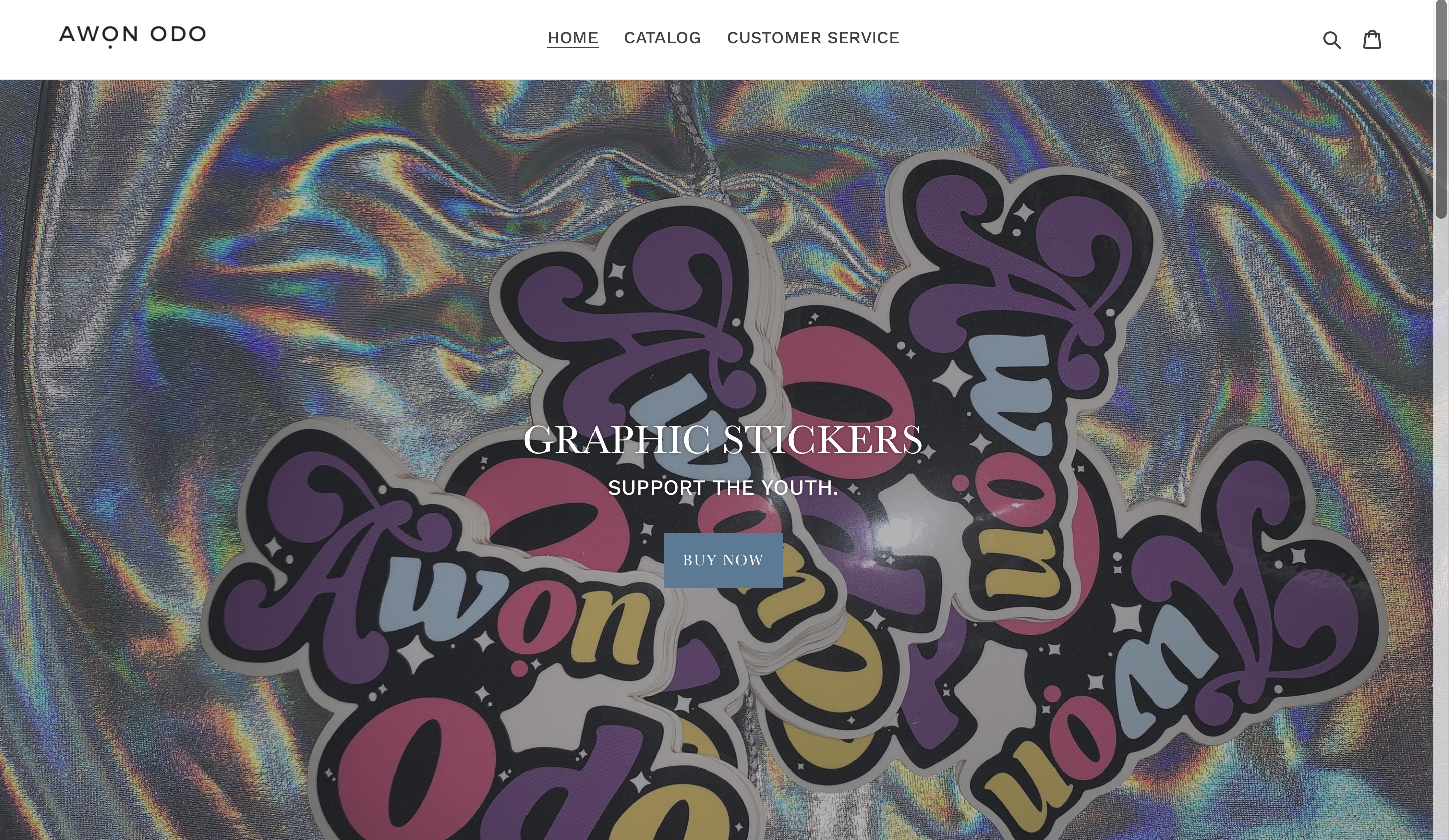 Screenshot of website homepage.