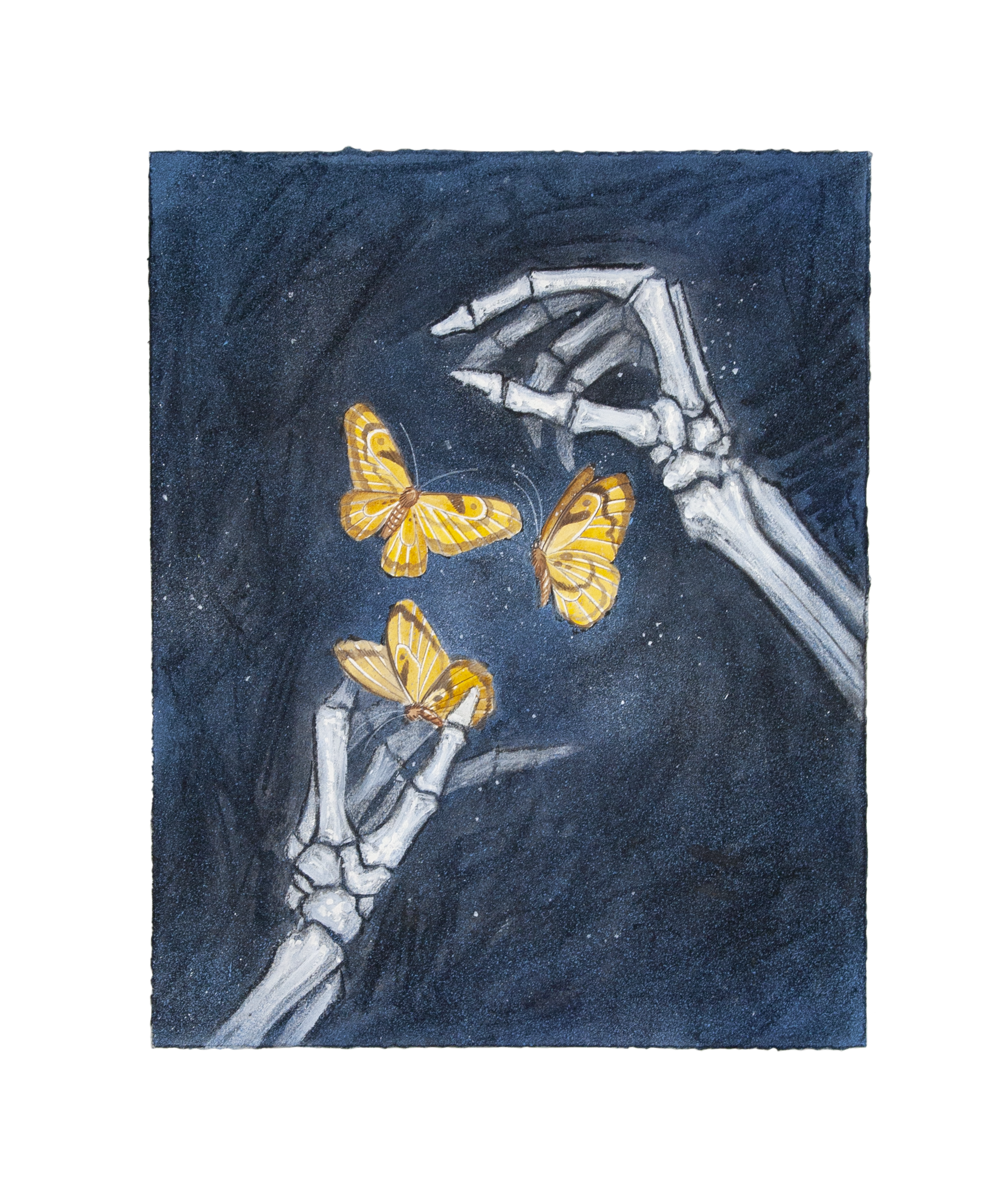 Carry The Lantern,&nbsp;2019Watercolor, Charcoal and Spray Paint on Arches Paper Adhered to Wood Panel20 x 16 inches (50.8 x 40.64 cm)