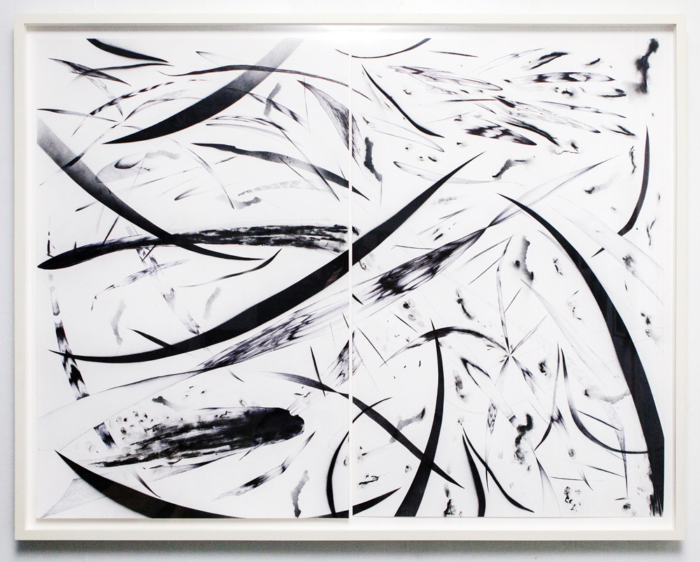  Collected  Charcoal, ink & spray paint on paper, 48" x 54