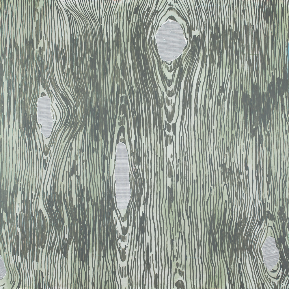 "John Wesley harding", 2015, Acryl and collage on canvas, 150x150 cm