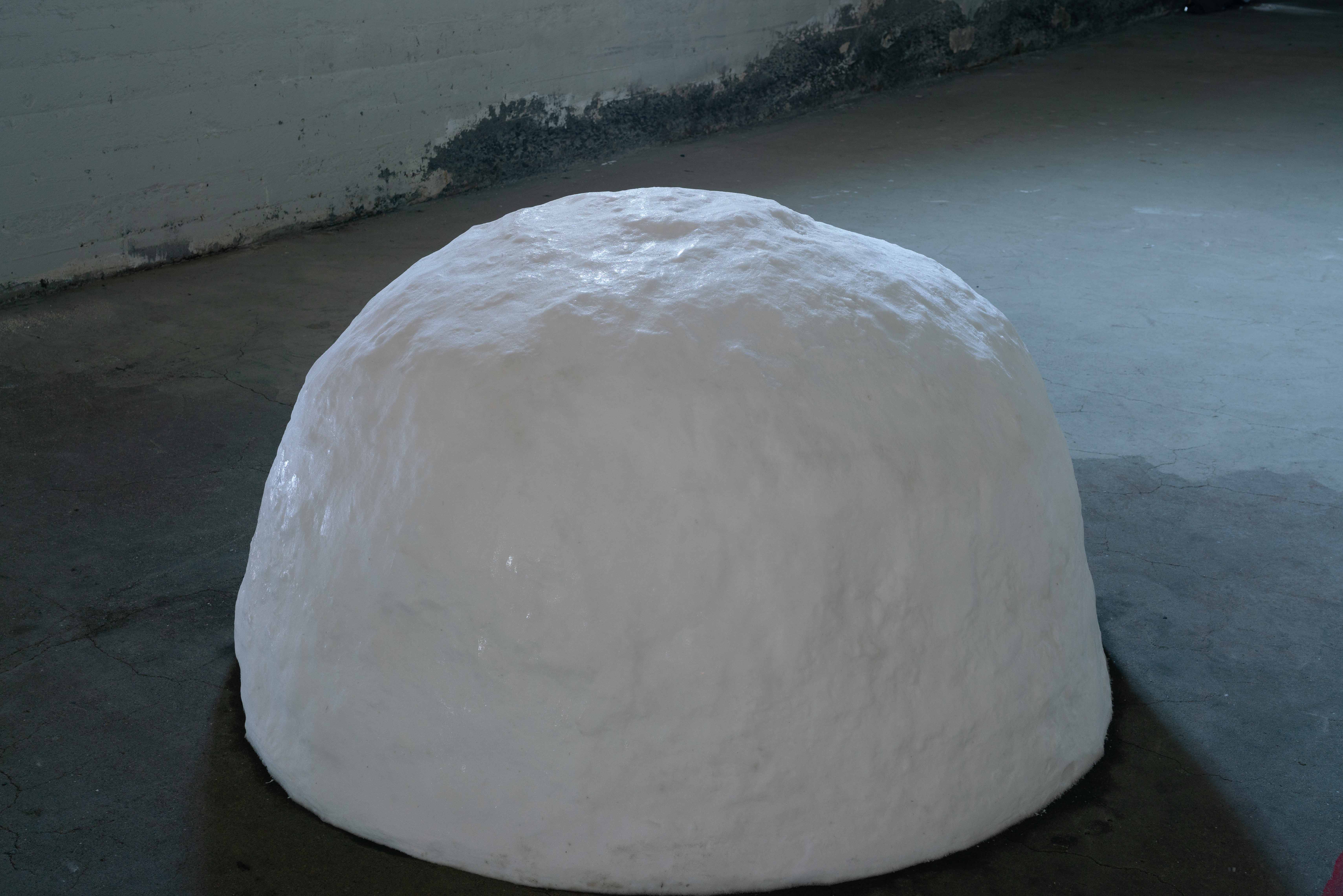"Untitled," 2021, snow, by Astridur Siggardsdottir, third year student at Iceland University of the Arts. Work included in the show "the Late Night Snow Show" curated from works of 3rd year BFA students by Sadie Cook. Astridur worked closely with Sadie in figuring out the logistics of producing this peice