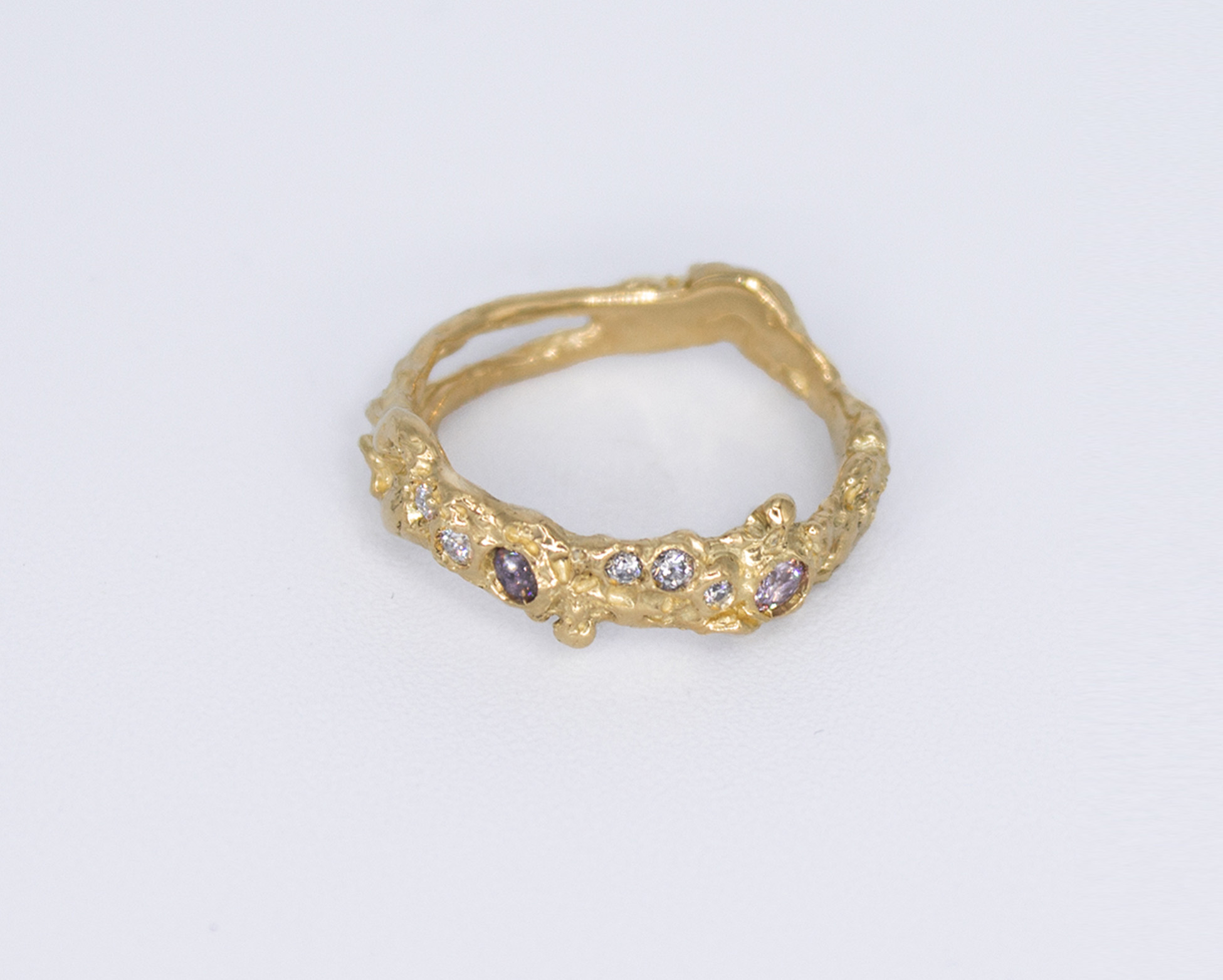 CUSTOM OYSTERLING WITH CUSTOMERS OWN DIAMONDS AND ADDITIONAL PINK DIAMONDS 18CT YELLOW